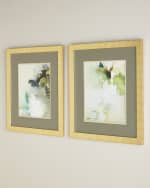 Image 3 of 6: Two "Overjoyed" Abstract Giclee on Canvas Wall Art Set