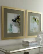 Image 4 of 6: Two "Overjoyed" Abstract Giclee on Canvas Wall Art Set