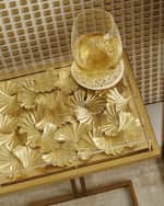 Image 2 of 5: Tommy Mitchell Gilded Gingko Cocktail Table