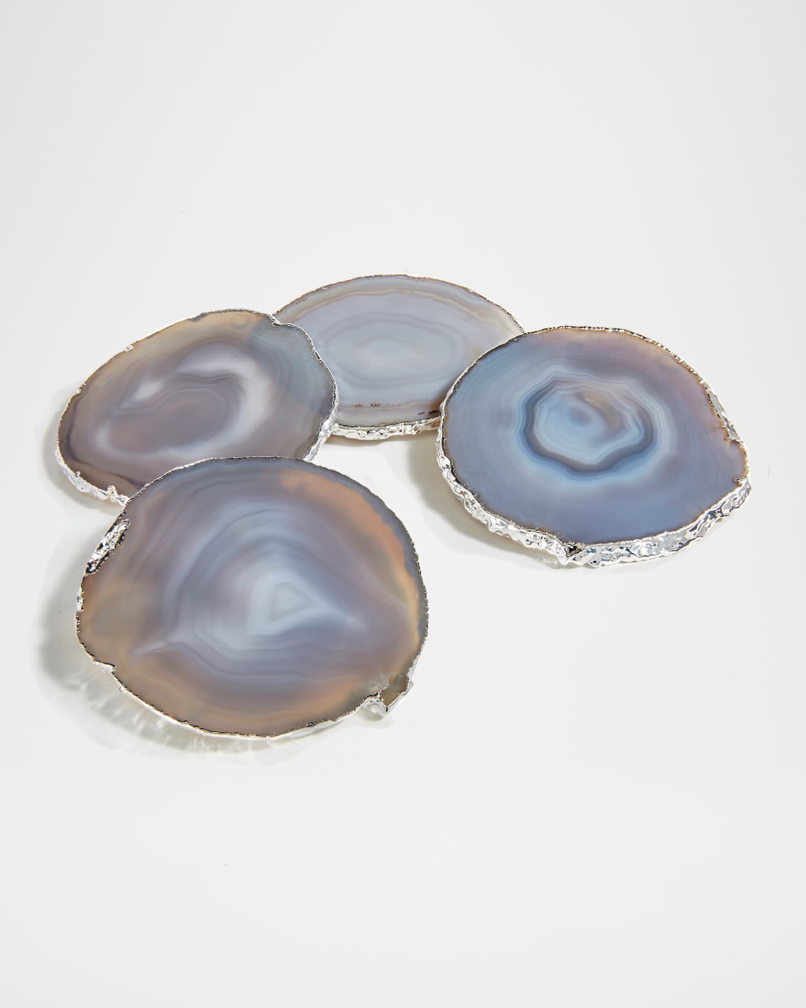 ANNA New York Smoke/Silver Lumino Coasters, 4-Piece Set