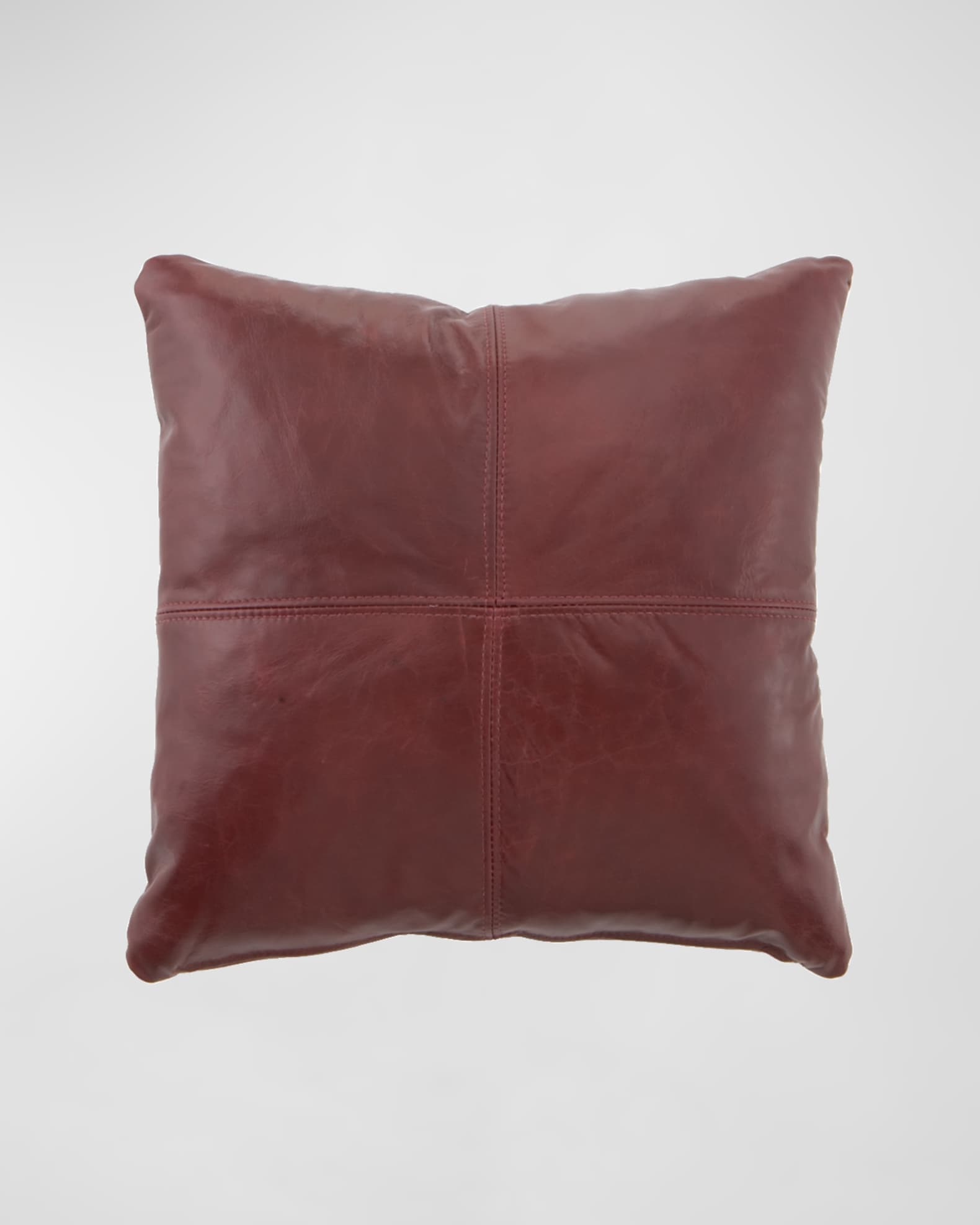 Red leather pillows top