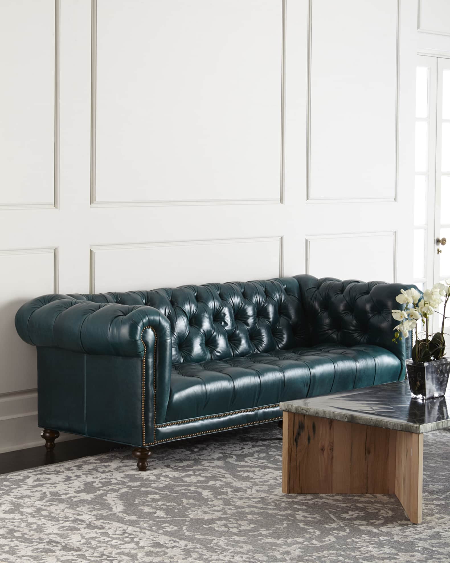 94 Tufted Seat Chesterfield Sofa Horchow