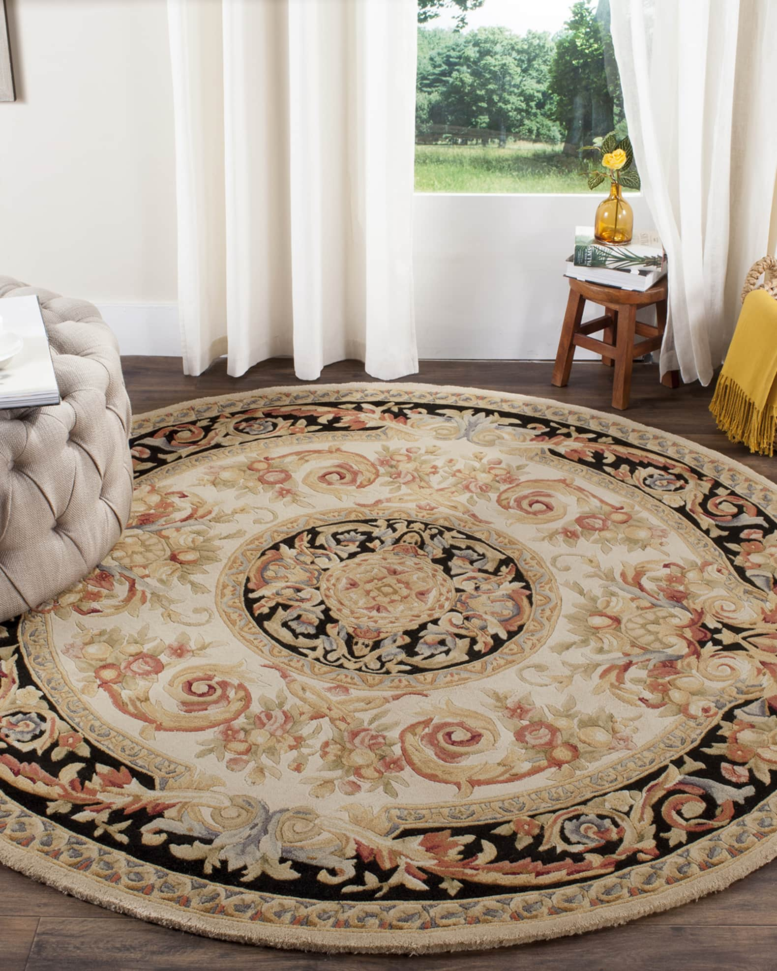 Safavieh EZC711A-6R Easy Care Hand Hooked Round Rug, Red & Natural - 6 x 6  ft., 1 - Kroger