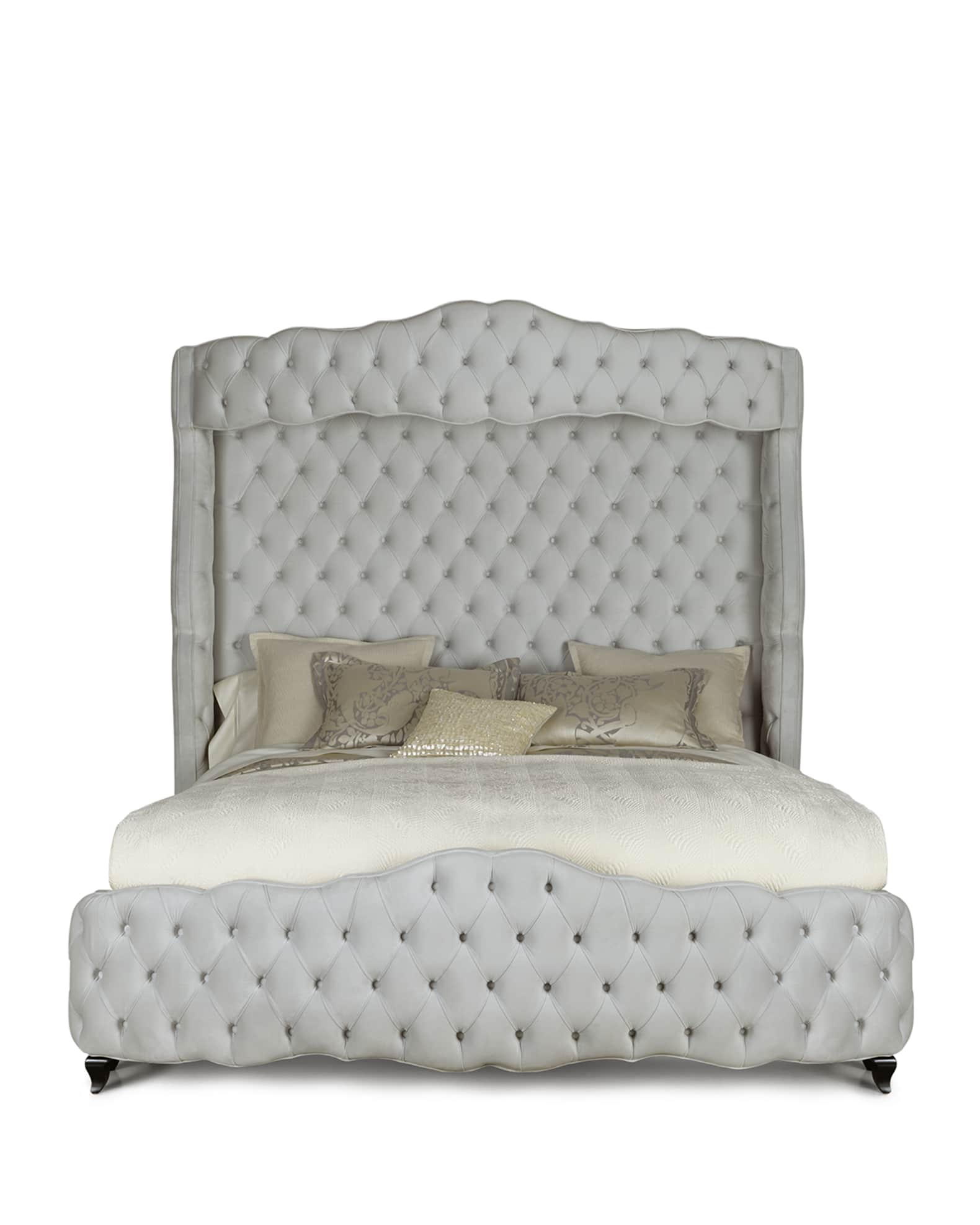 Tufted cal 2024 king bed frame