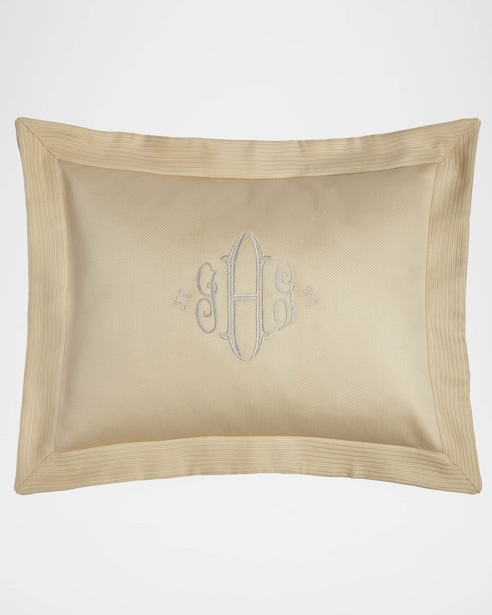 Peacock Alley King Angelina Pique Sham with Script Monogram Horchow