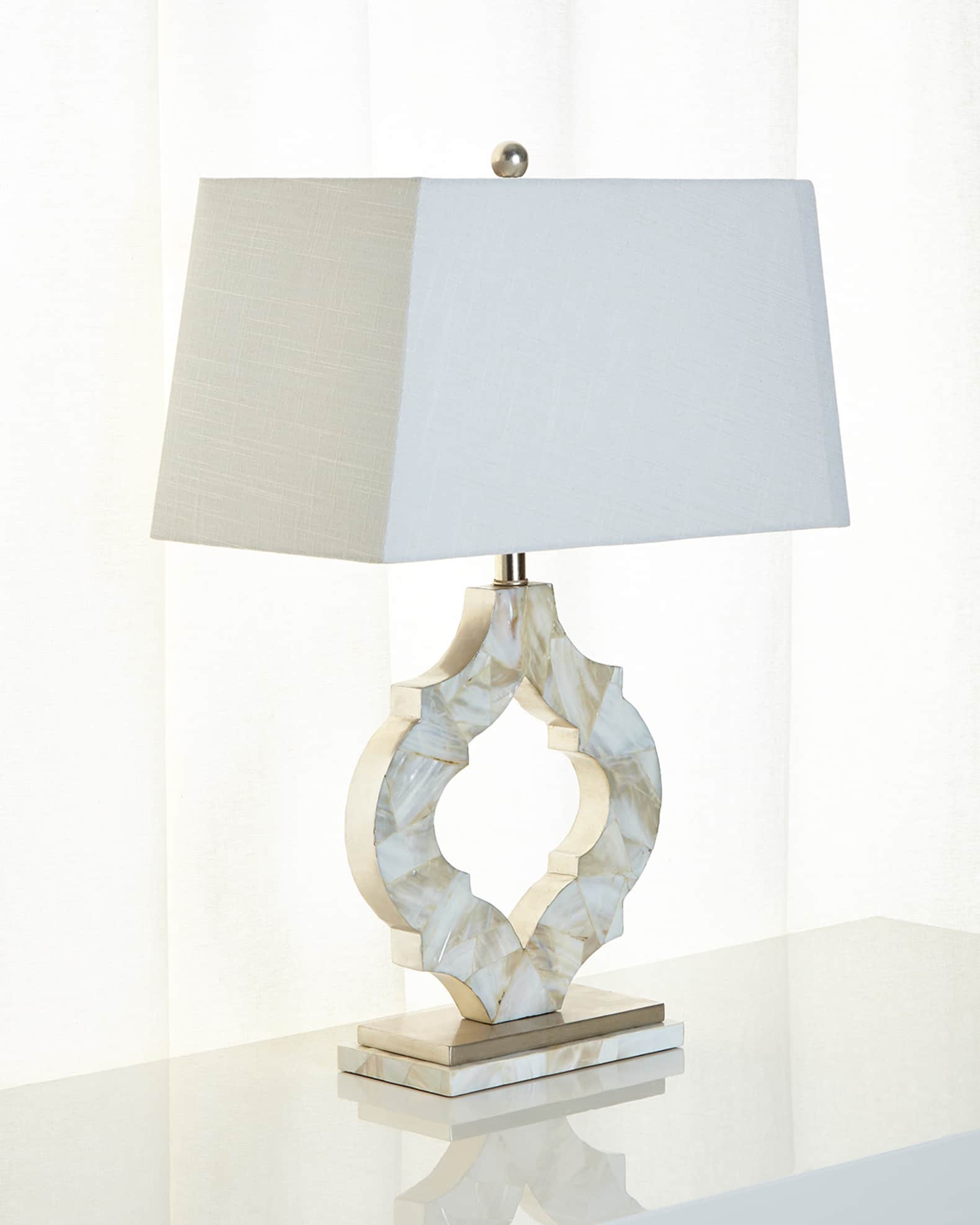 Mother of outlet pearl table lamp