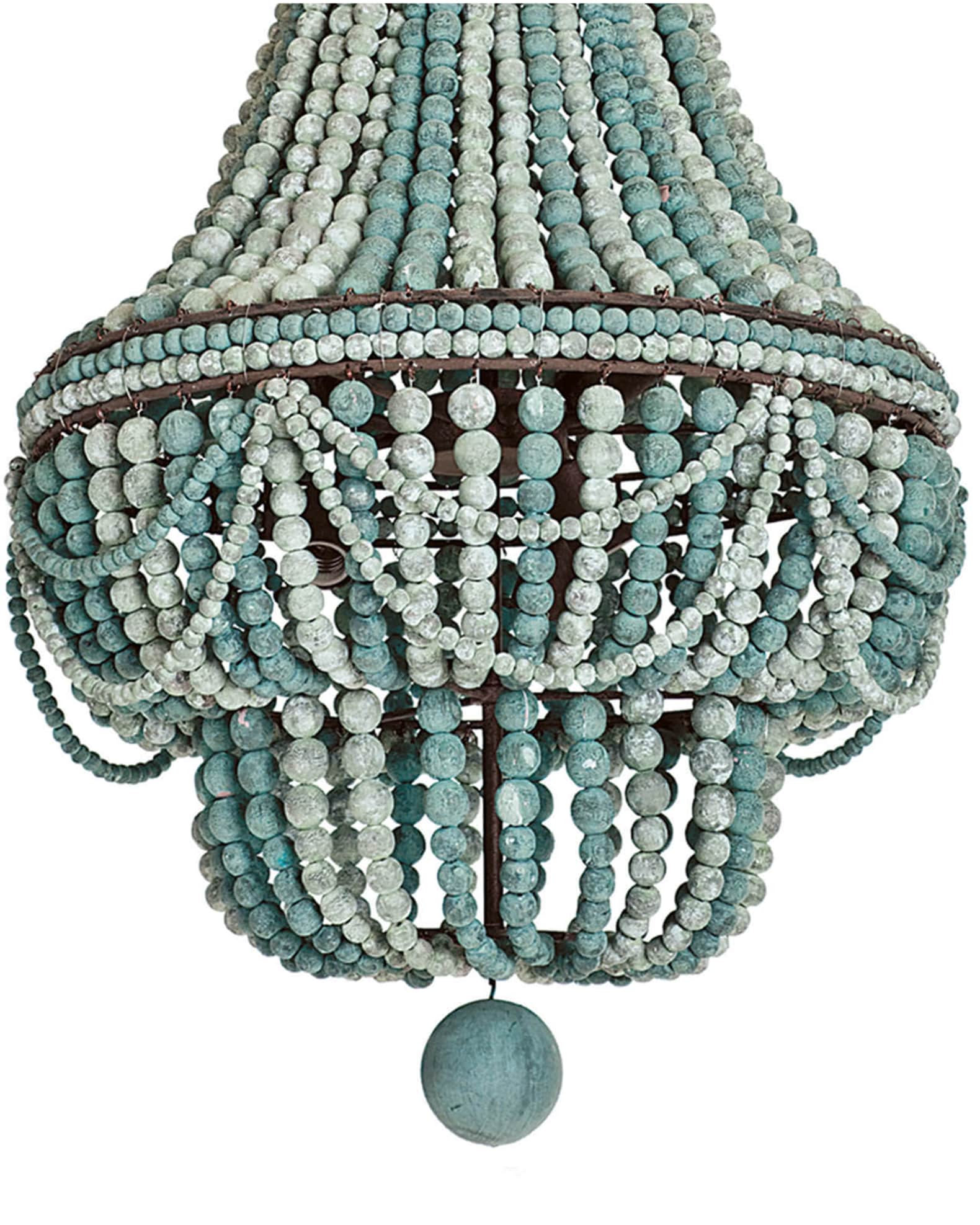 Teal beaded chandelier on sale