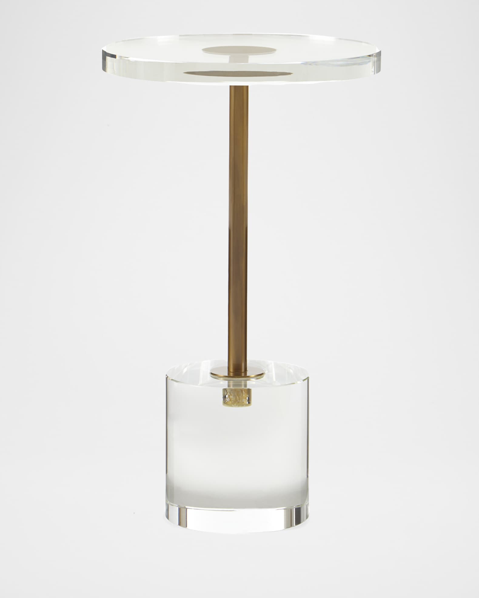 Acrylic and clearance brass side table