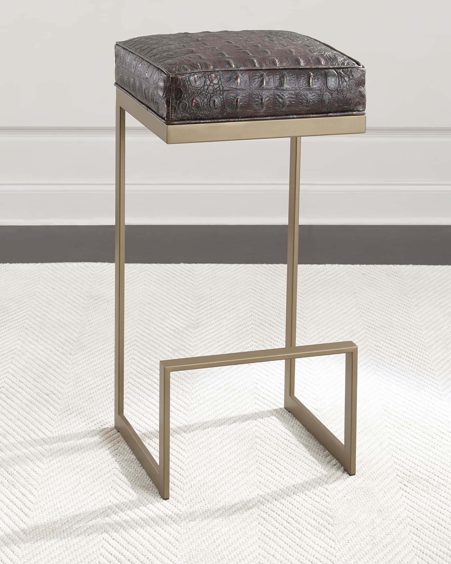 Leather bar shop bench