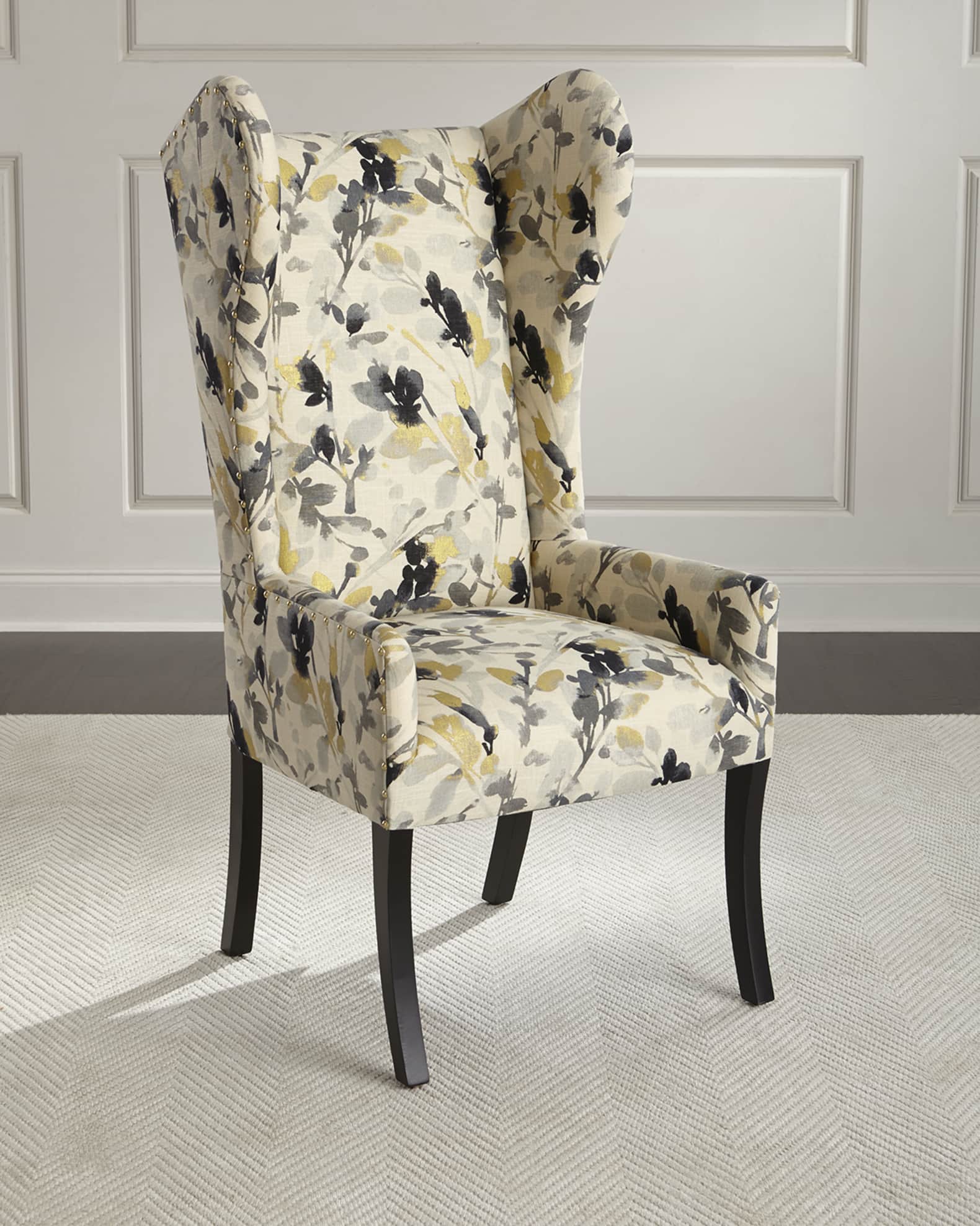 Maha Sapphire Wingback Chair Horchow