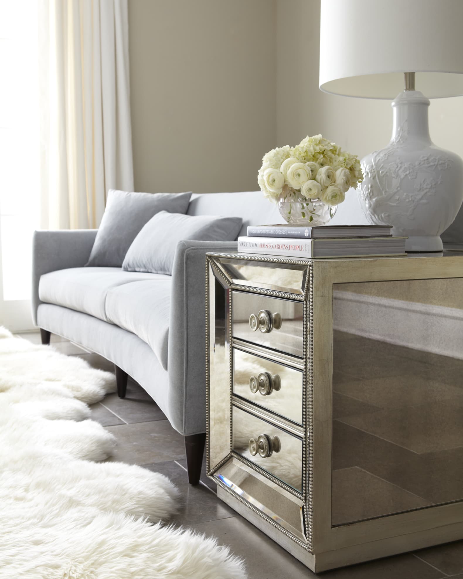 Silver mirrored 2024 end table