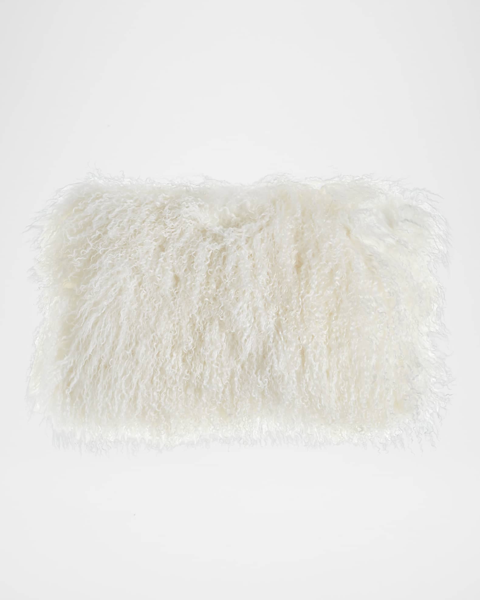 Massoud White Tibetan Lamb Pillow, 20" x 12"