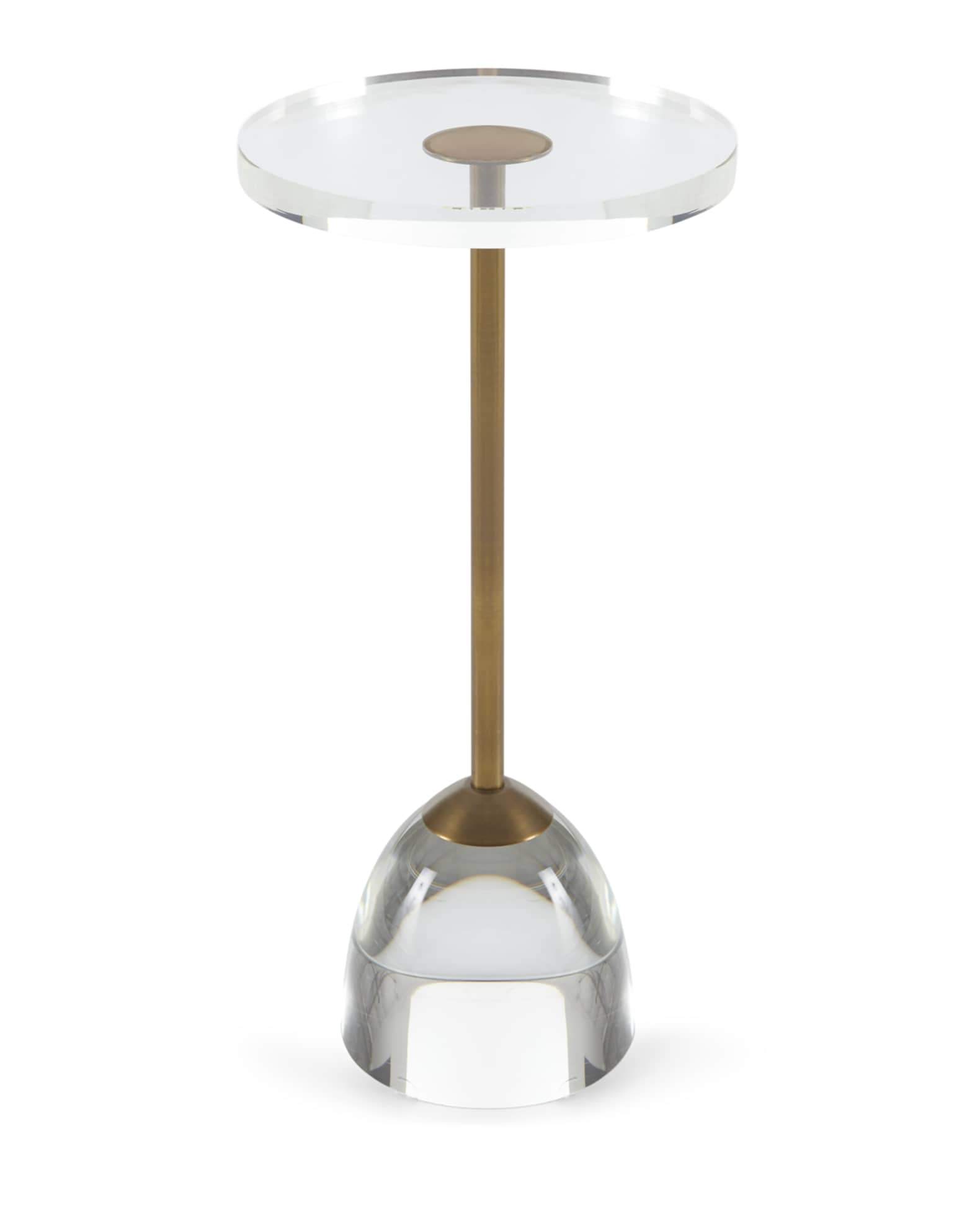 John-Richard Collection Brass and Acrylic Martini Side Table