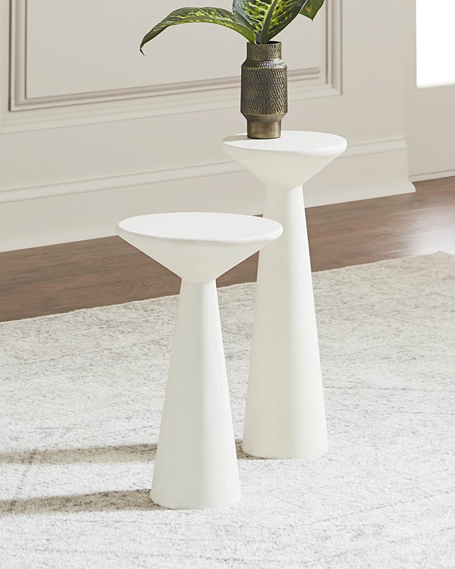 Four Hands Pair of Napoli Pedestal Side Tables Horchow