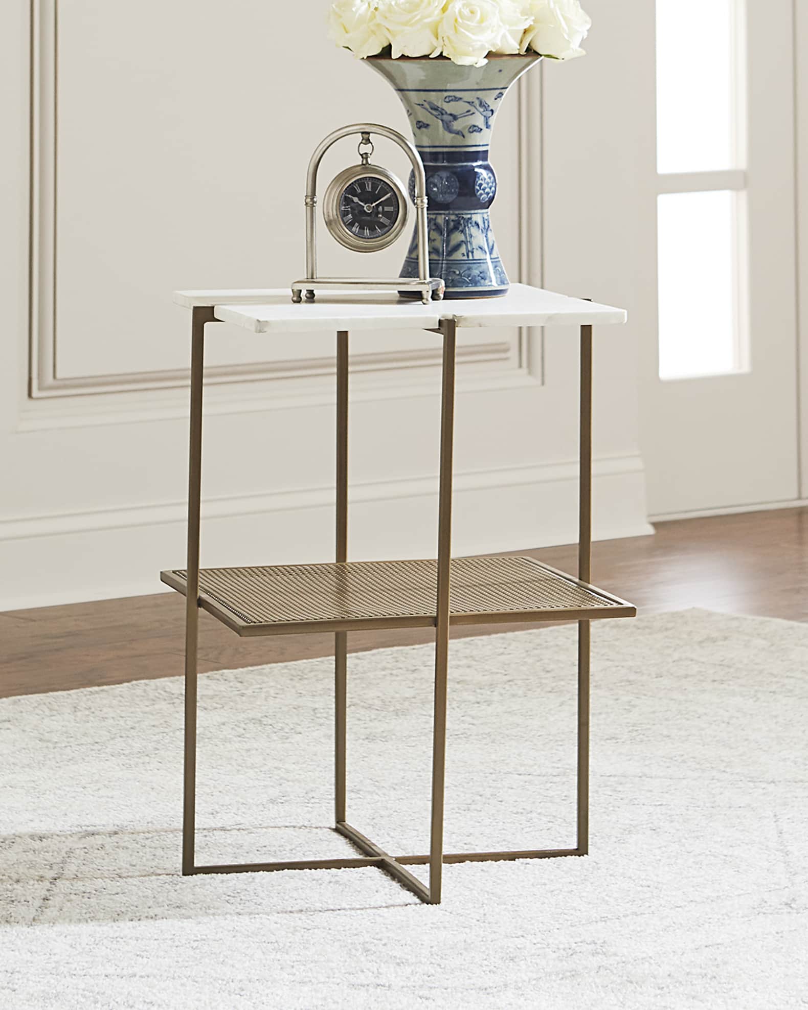 Four Hands Olivia Antique Brass Side Table | Horchow