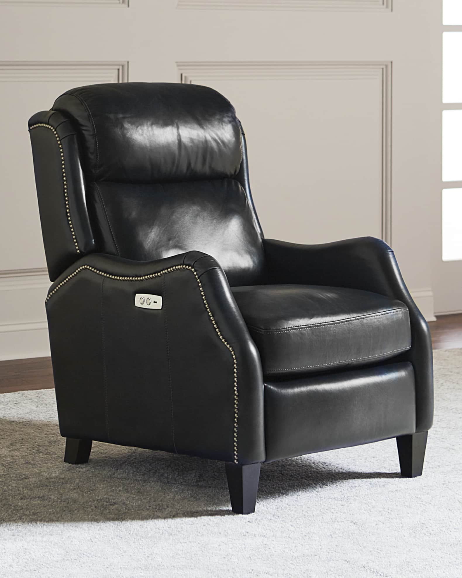 Leather powered recliner sales