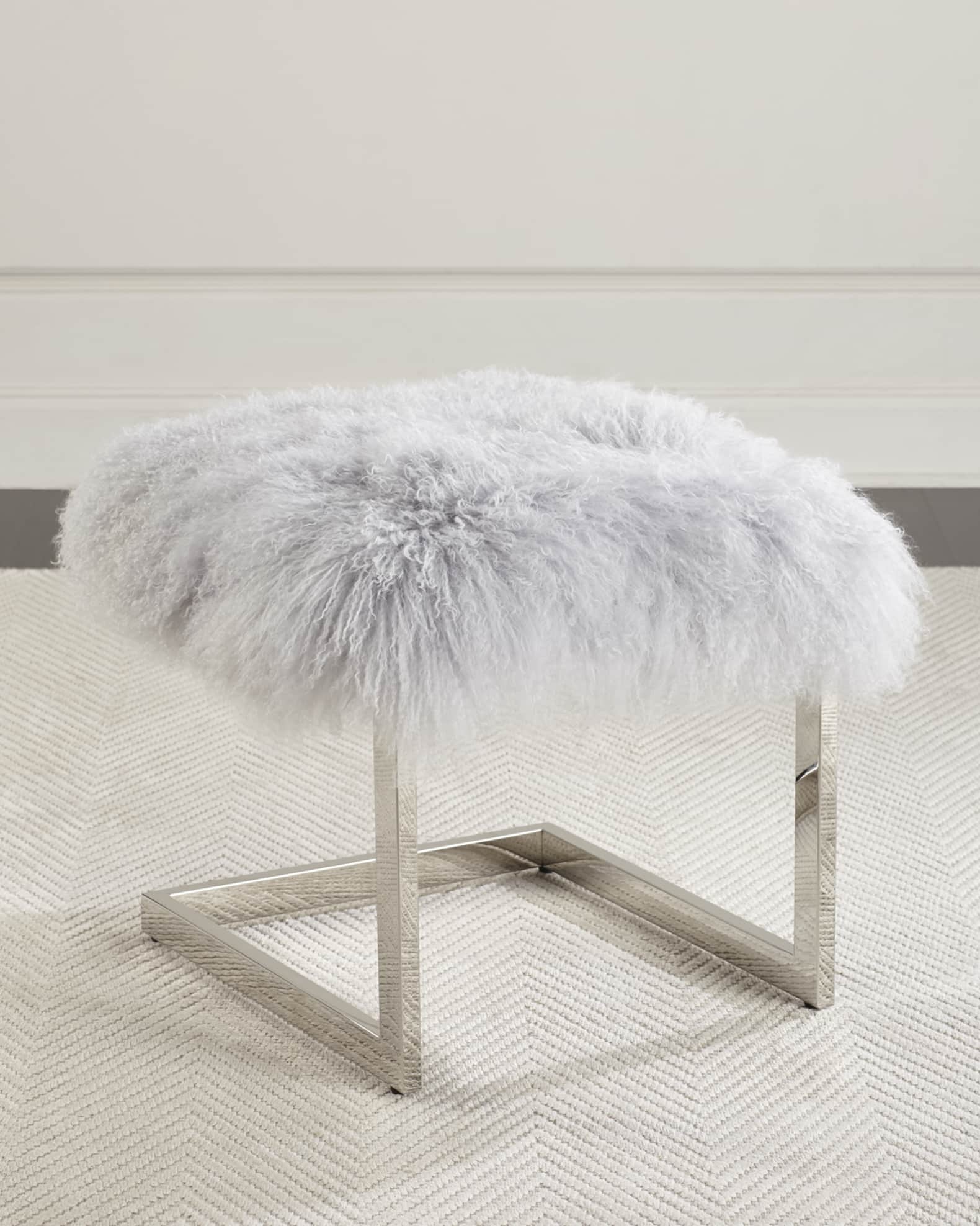 Massoud Ariana Sheepskin Ottoman