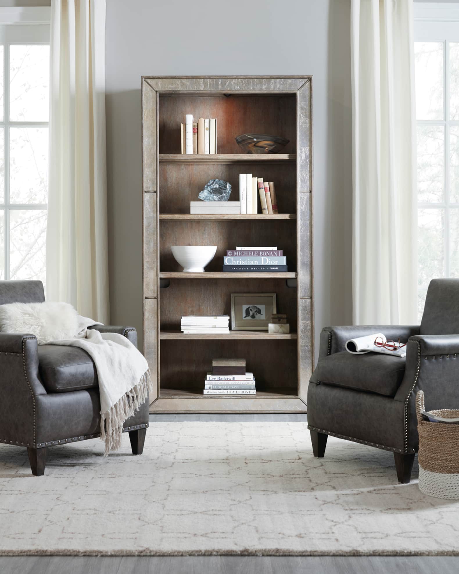 Hooker Furniture Nathan Eglomise Bookcase