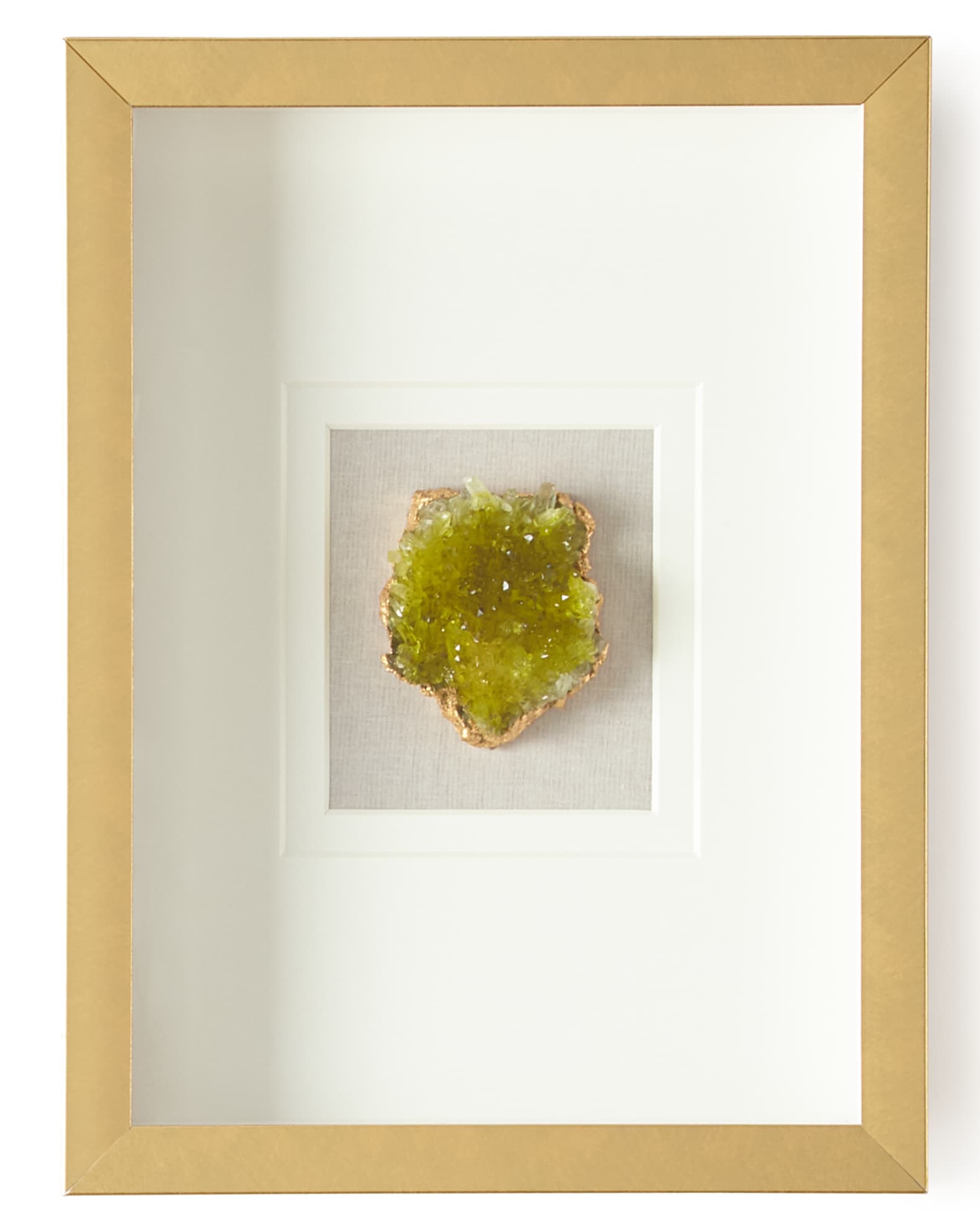 Neiman Marcus Natural Crystal in Golden Frame, Green