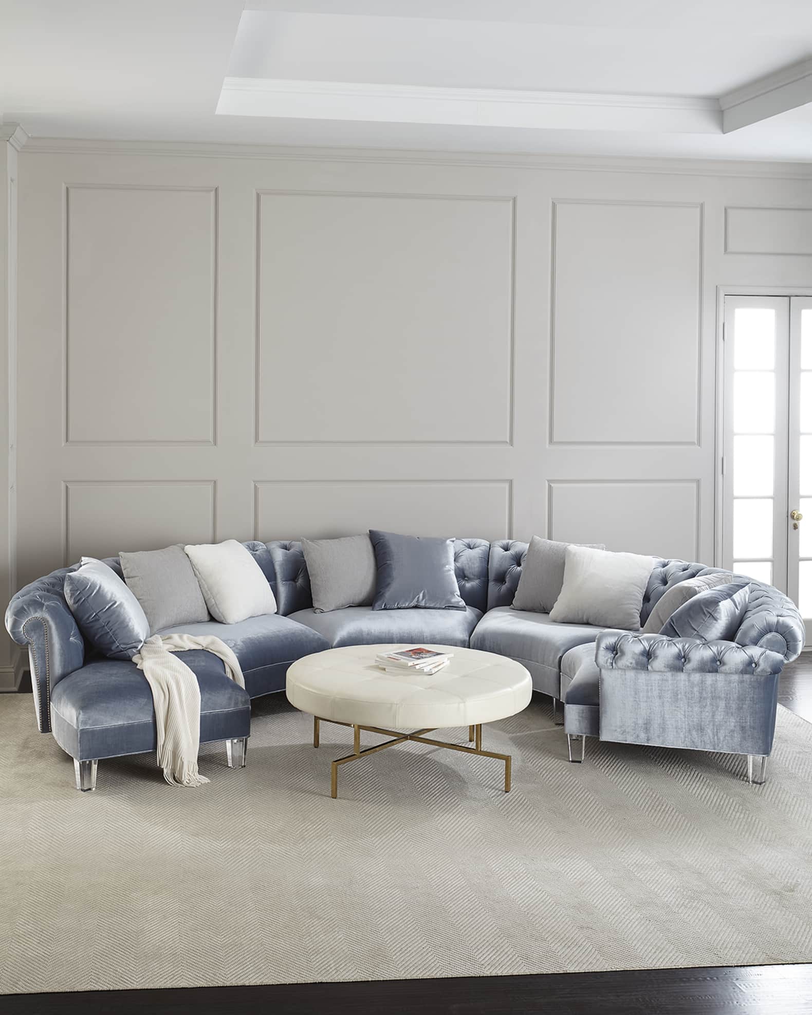 Modern Streamline Sofa with Curved Frame Detail by Martin and