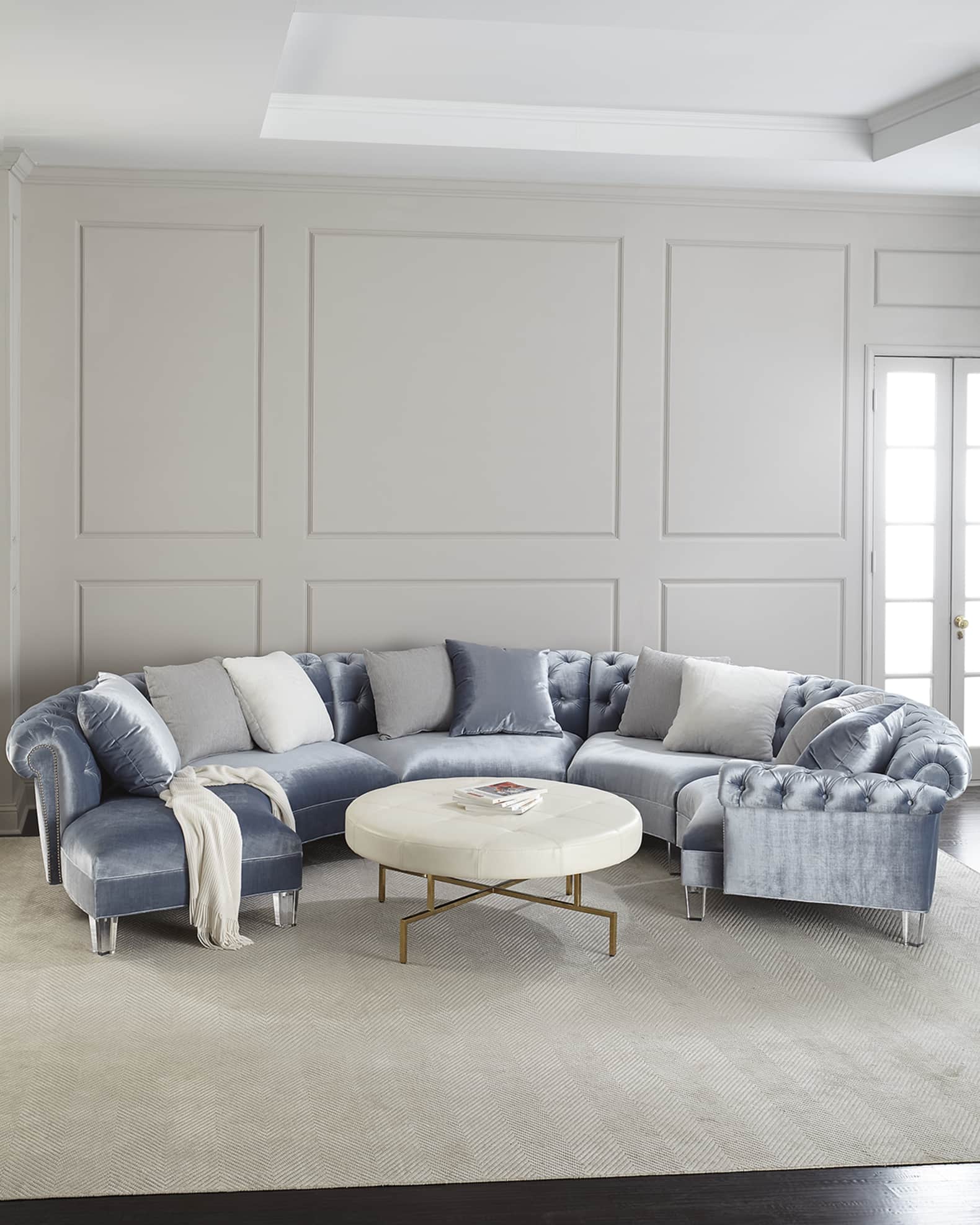 Gray curved 2025 sectional sofa