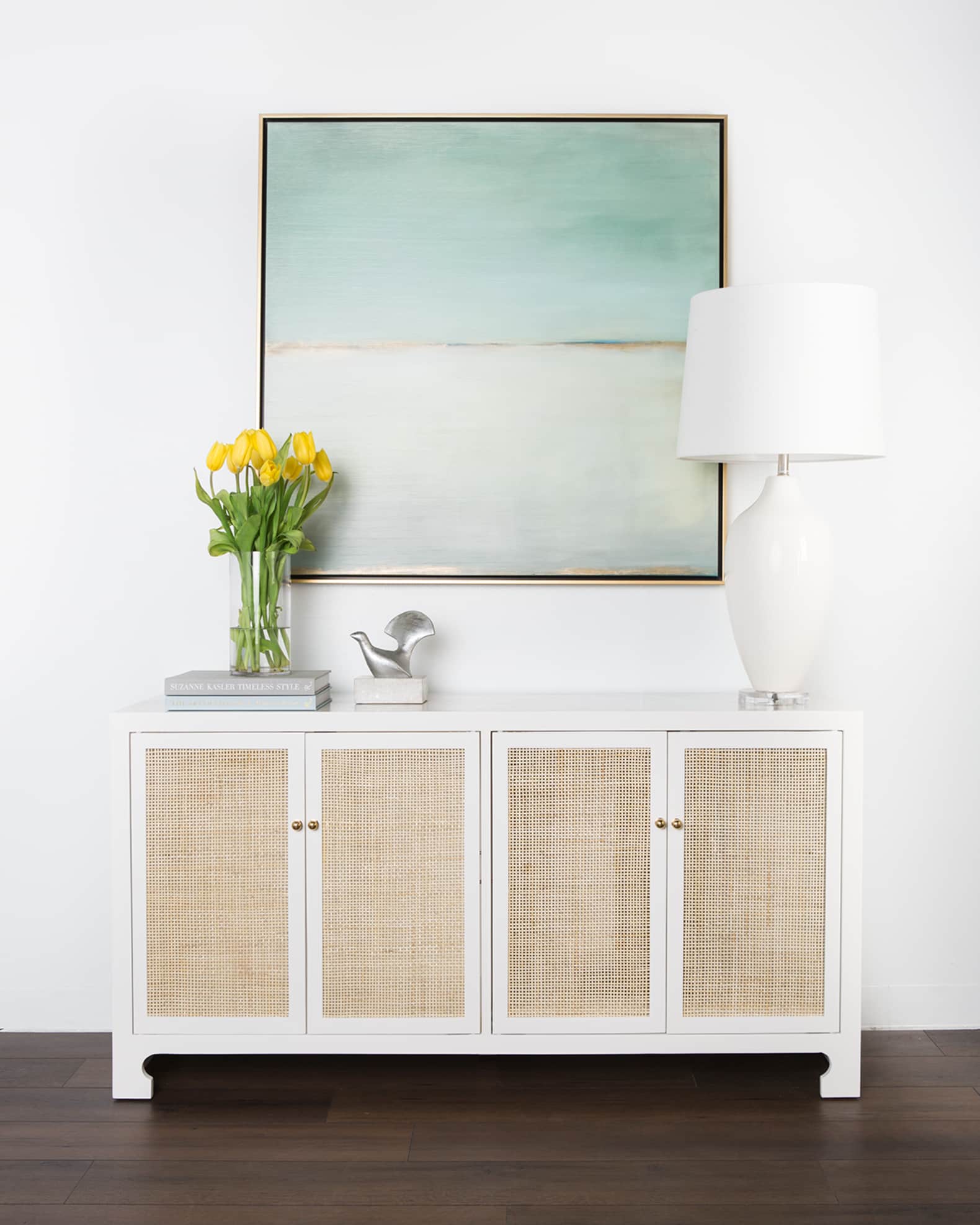Cane entryway table sale