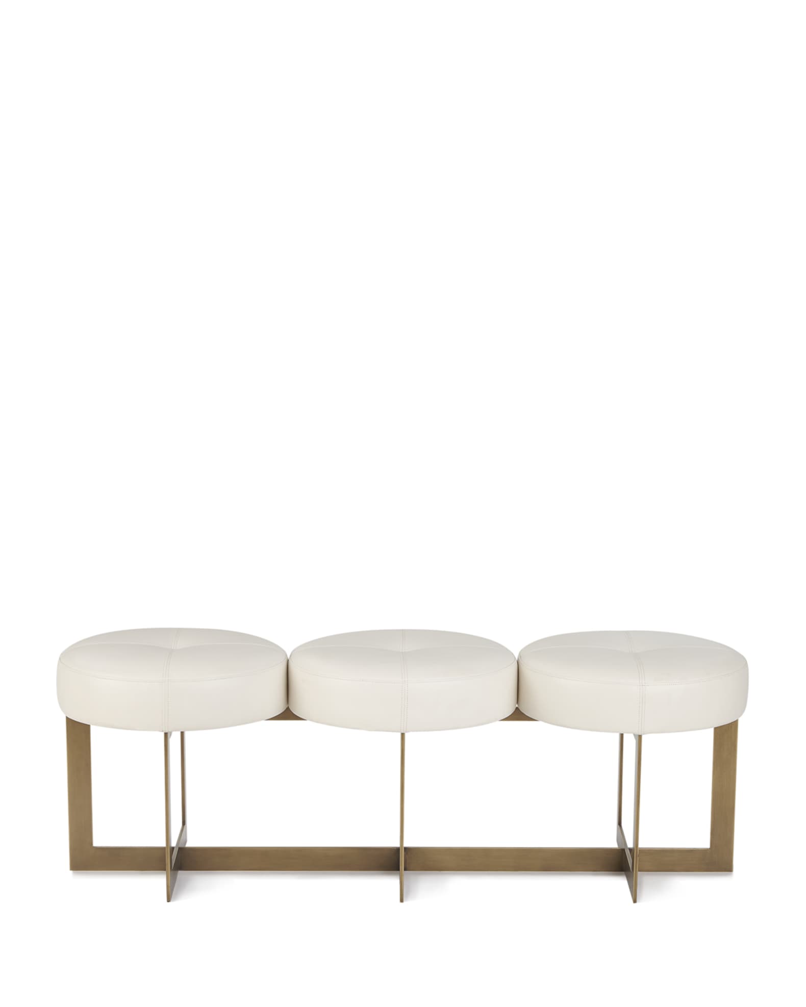 JohnRichard Collection Leather Button Bench Horchow