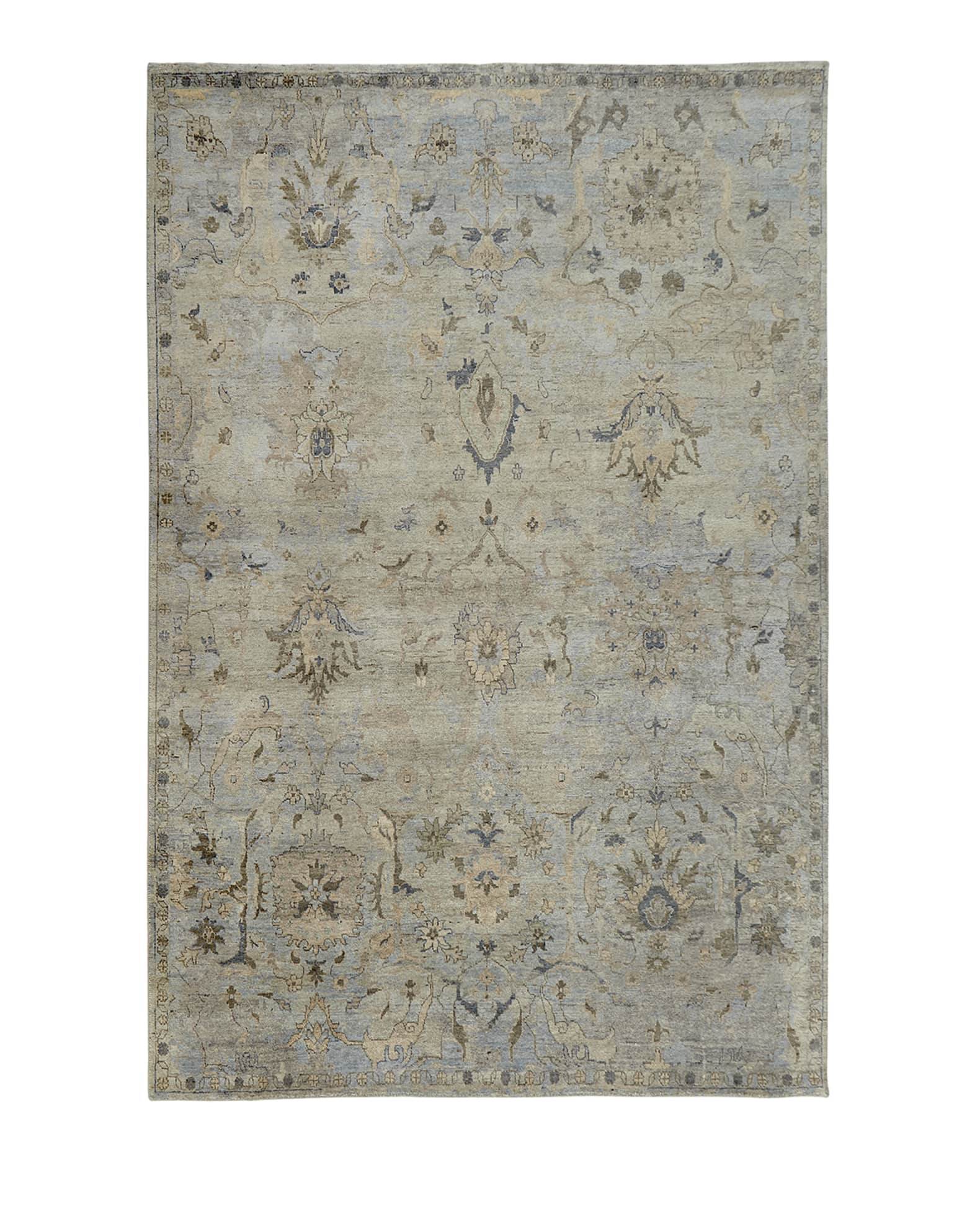 Haven & Loom Cyan Sky Hand-Knotted Rug, 3' x 10'