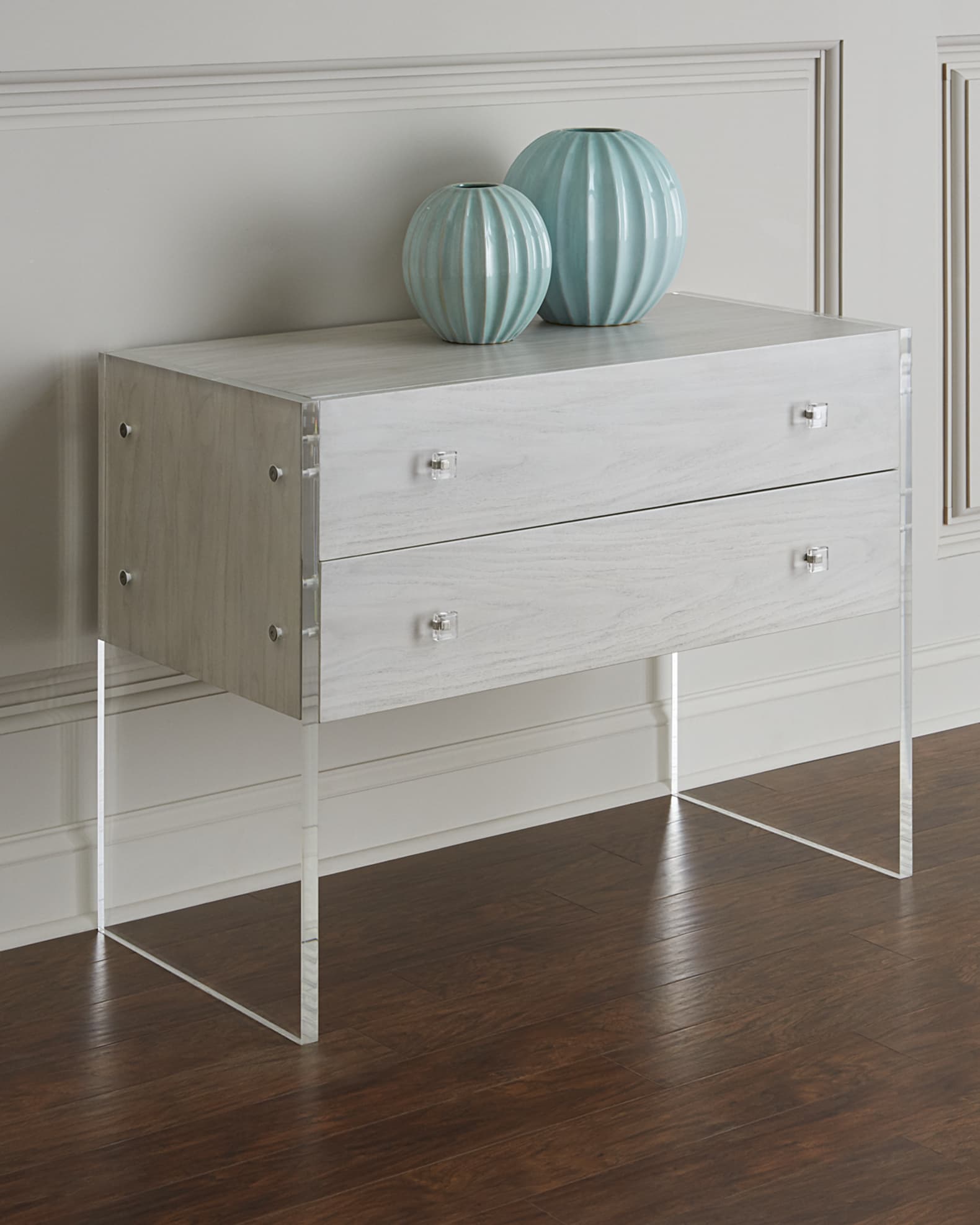 Acrylic nightstand store with drawer