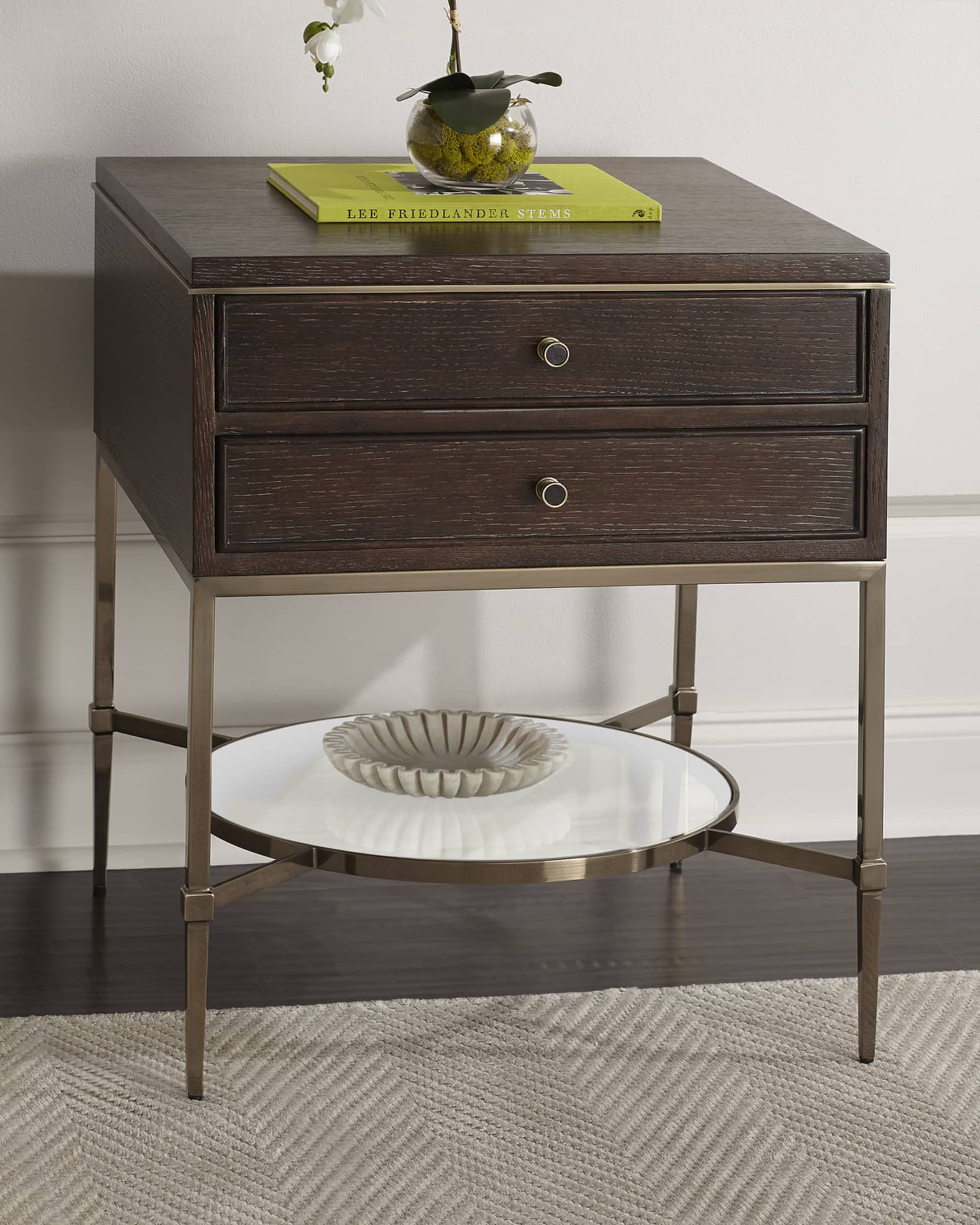 Two drawer shop end table