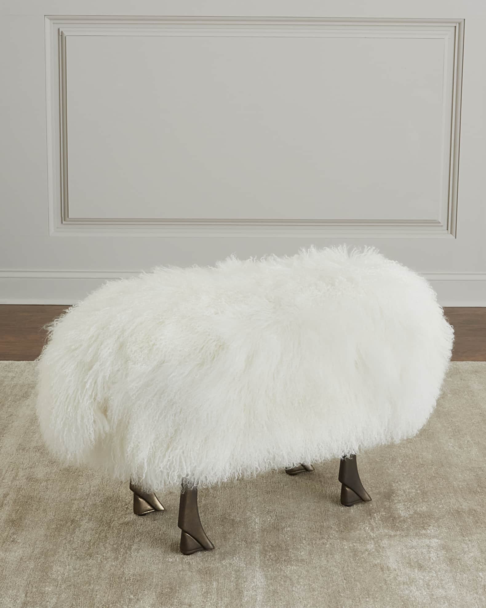 Sheepskin ottoman outlet