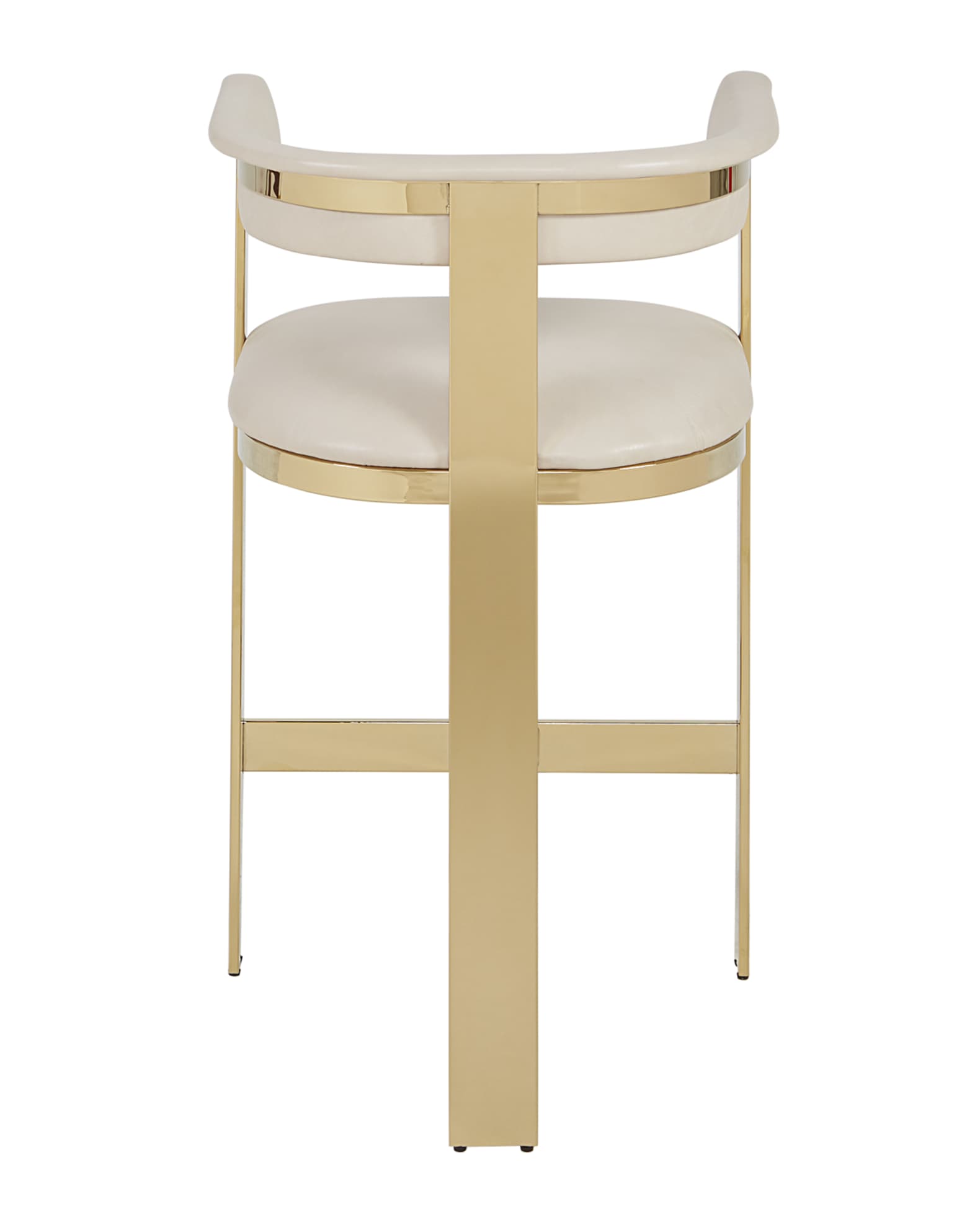 Interlude Home Darla Brass and Leather Counter Stool | Horchow