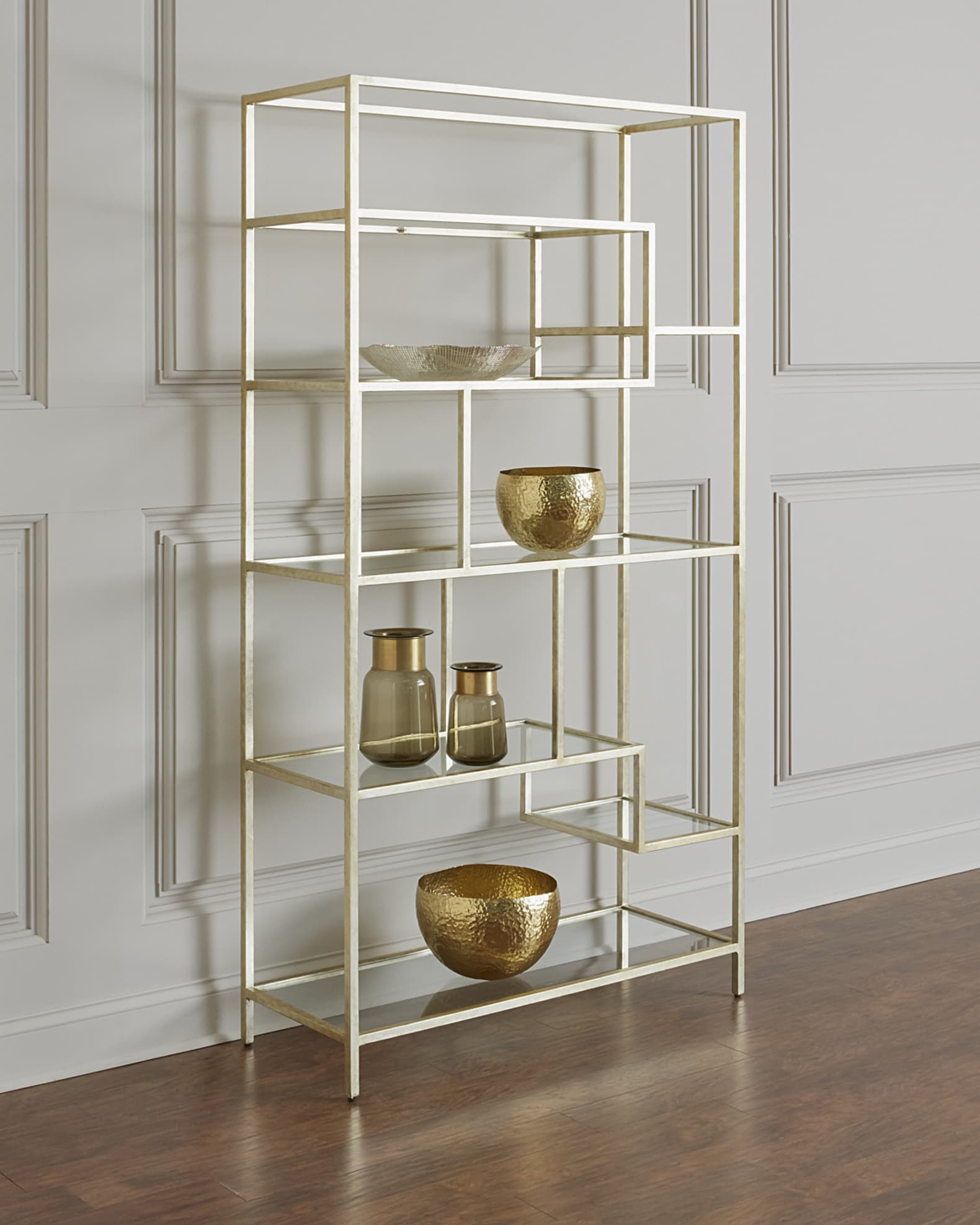 Jonathan Adler Jacques Acrylic & Brass Etagere