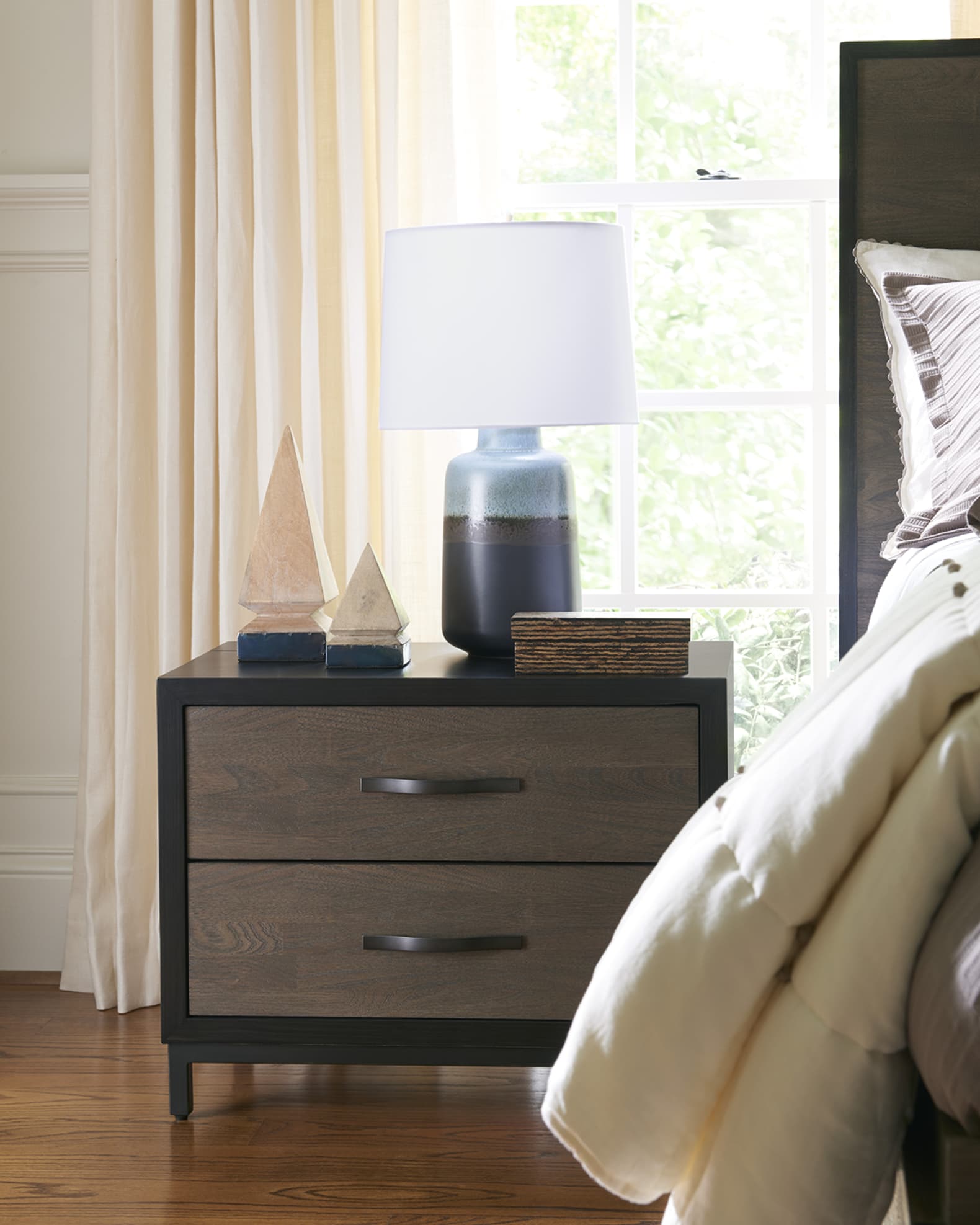 Nightstand with clearance power outlet