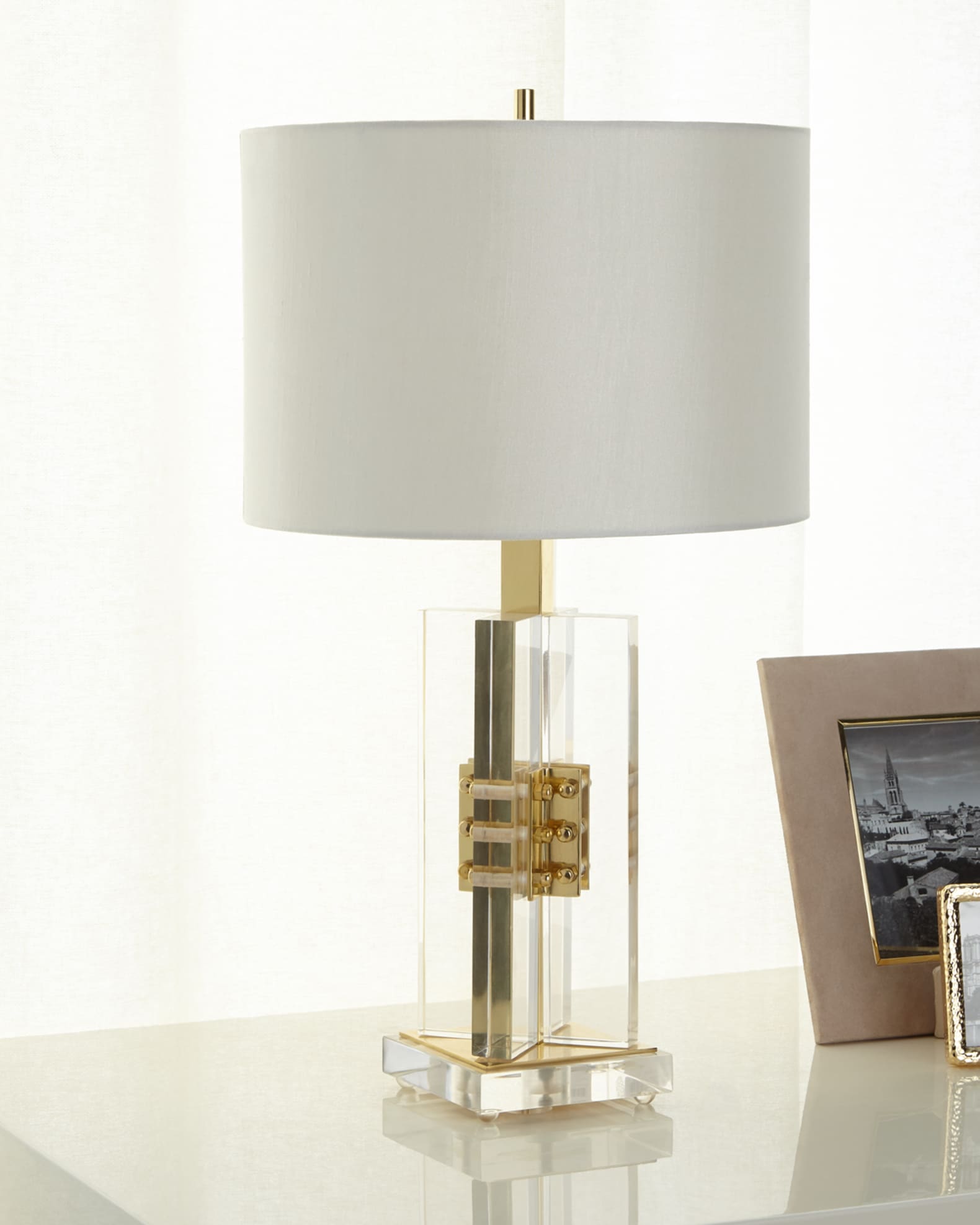 John-Richard Collection Brass and Acrylic Table Lamp