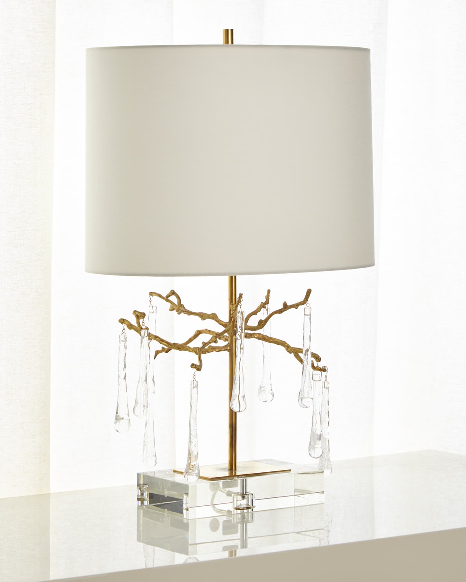 JohnRichard Collection Branched Crystal Table Lamp Horchow