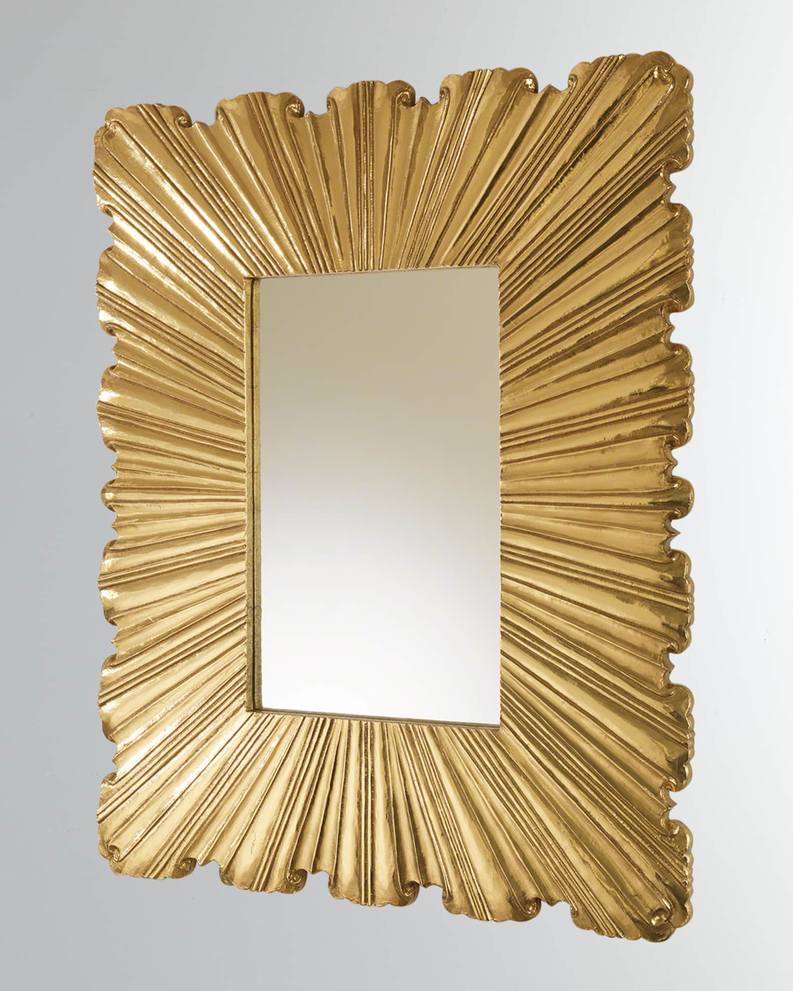 Global Views Linen Fold Brass Mirror