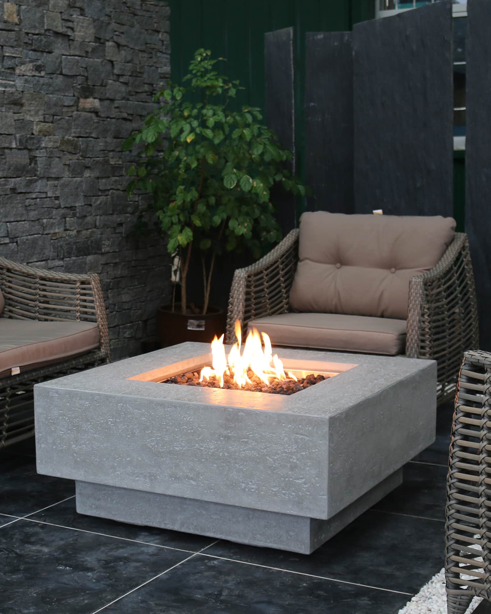 Elementi Manhattan Outdoor Fire Pit Table with Natural Gas Assembly |  Horchow