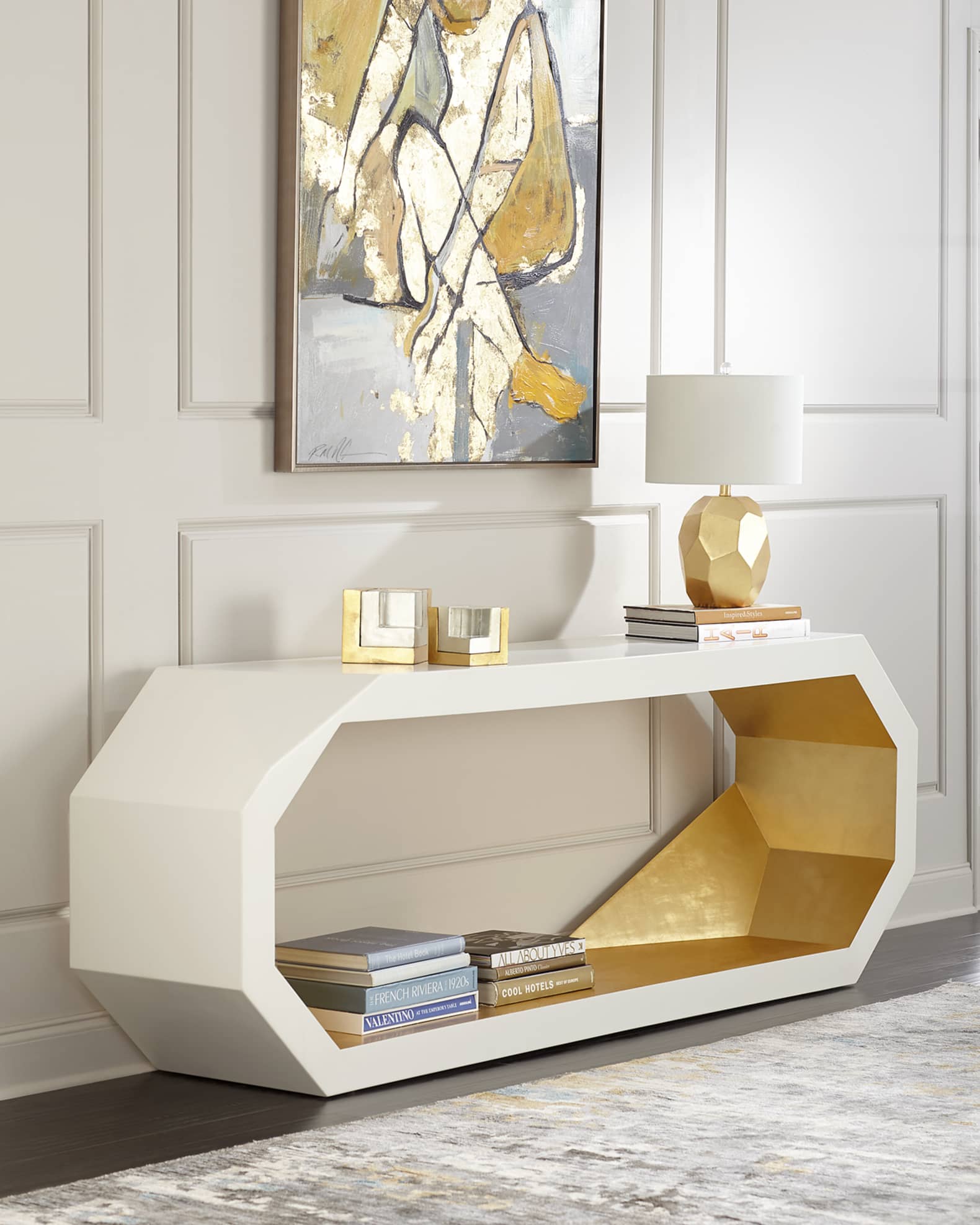Global Views Marquee Gold Leaf Console Table