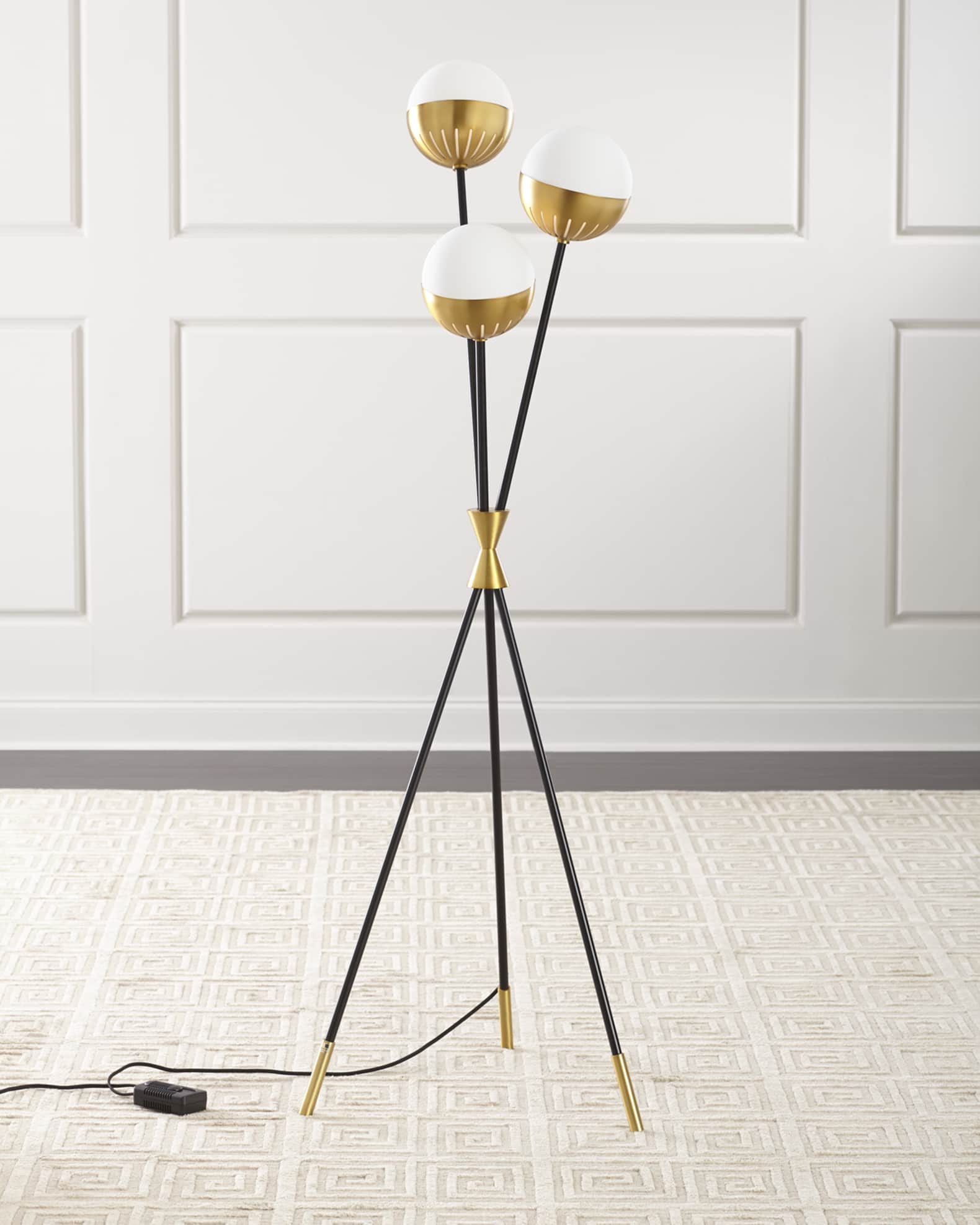 Designer tripod floor lamp top