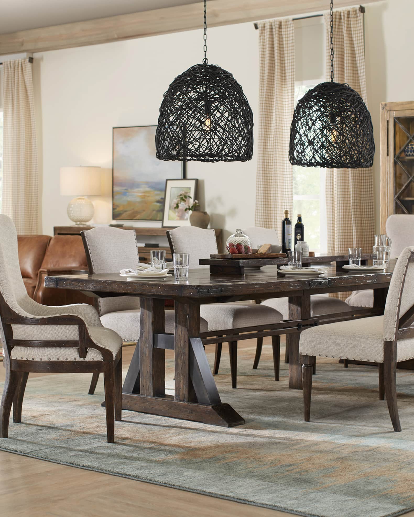 Hooker Furniture Dorianne Trestle Dining Table with 2 Leaves