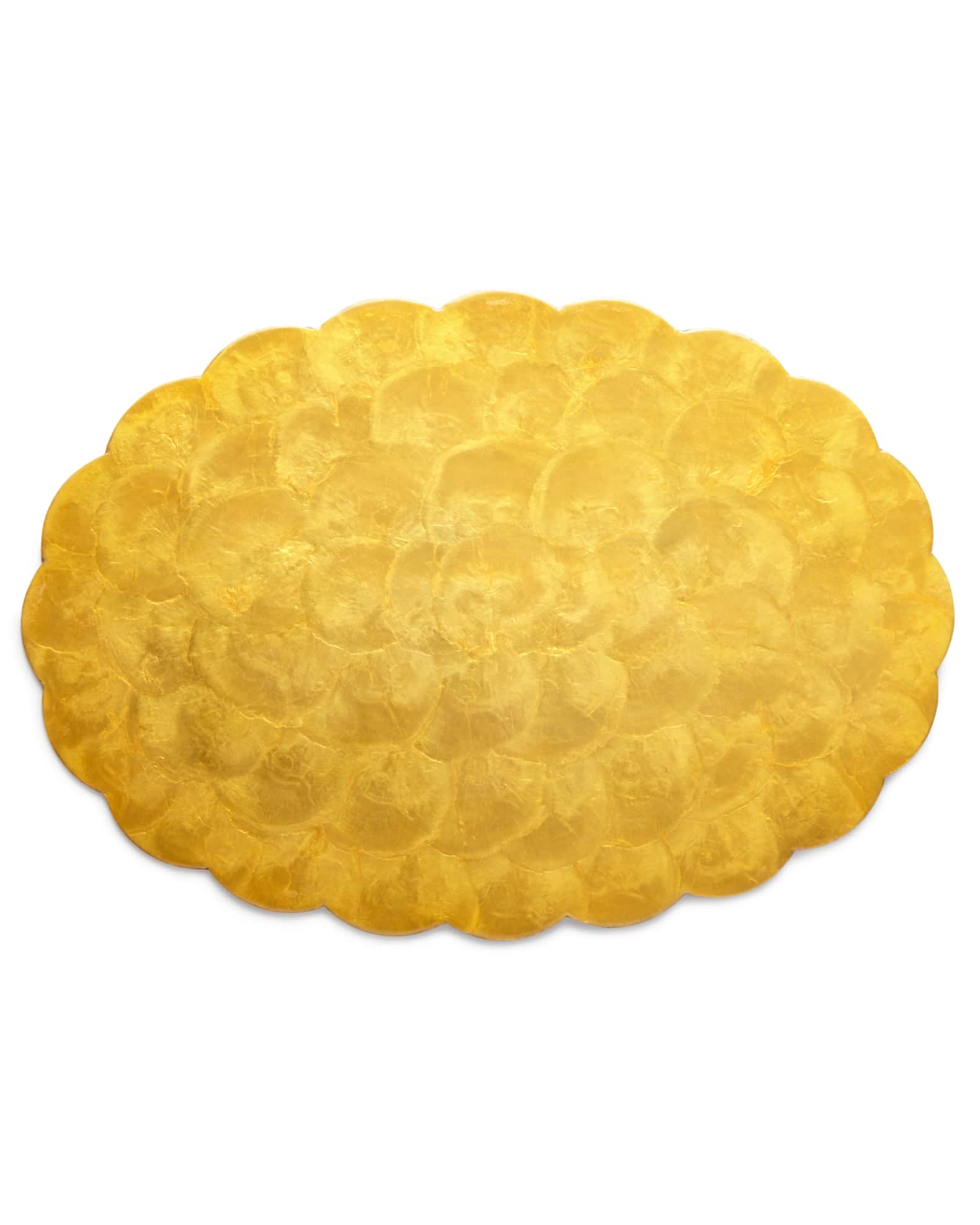 Four 19" x 13" Oval Capiz Shell Placemats Horchow