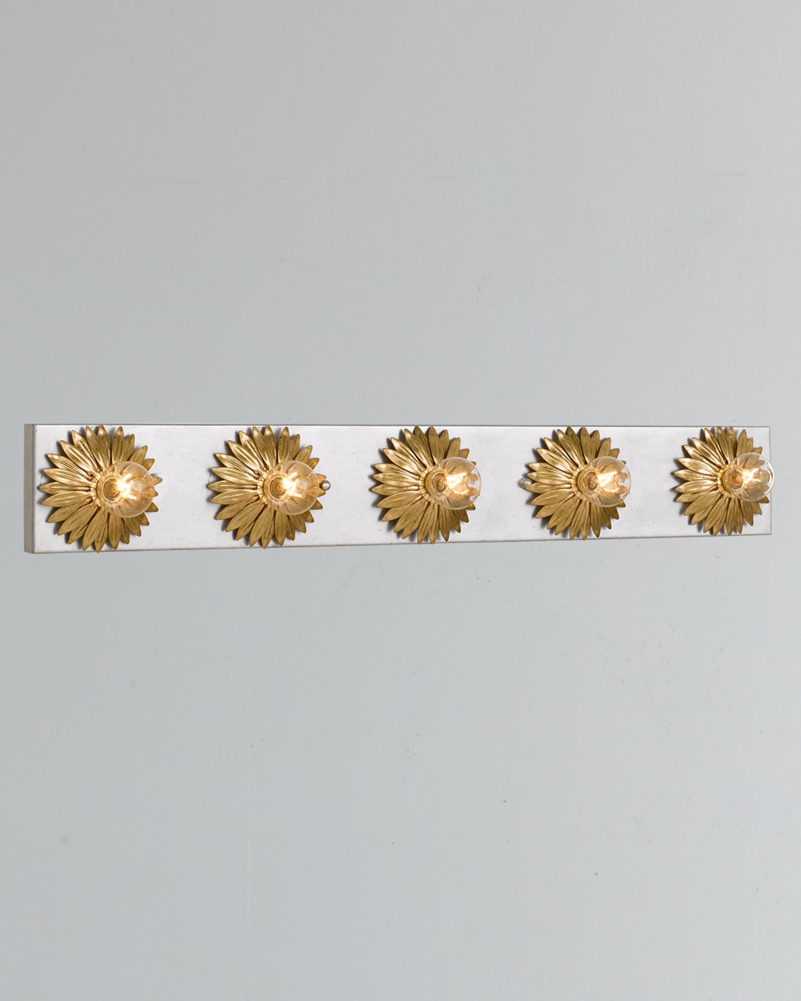Crystorama Broche 5-Light Antiqued Gold and Silver Bathroom Vanity