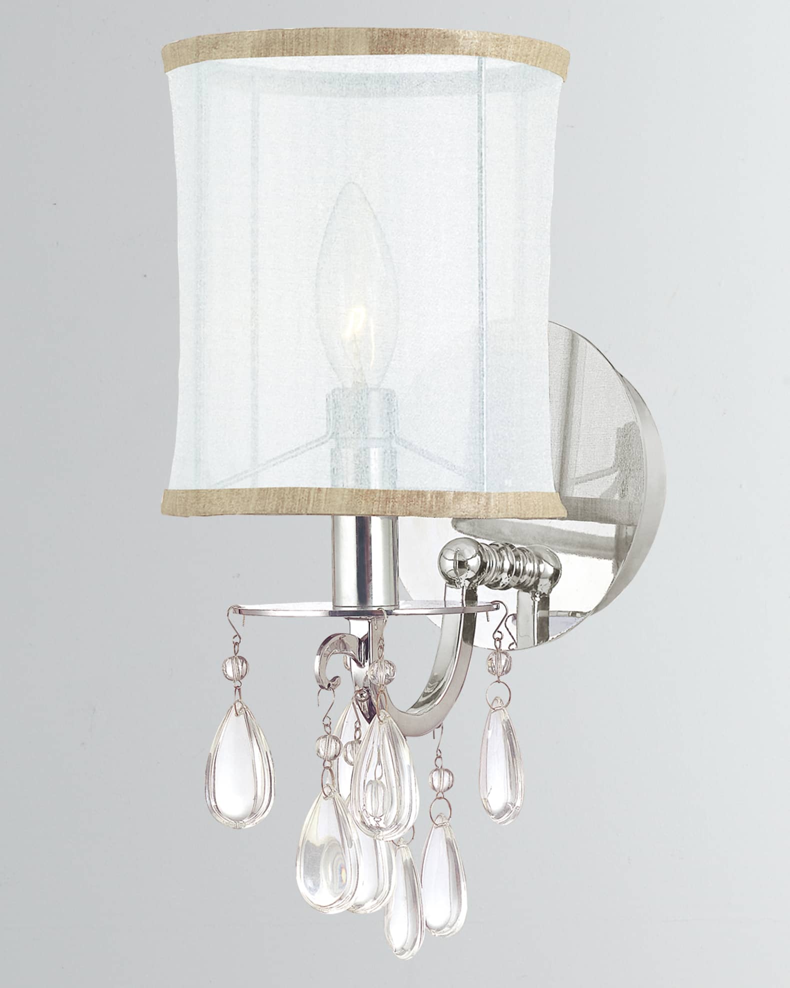 Crystorama Hampton 1-Light Chrome Sconce
