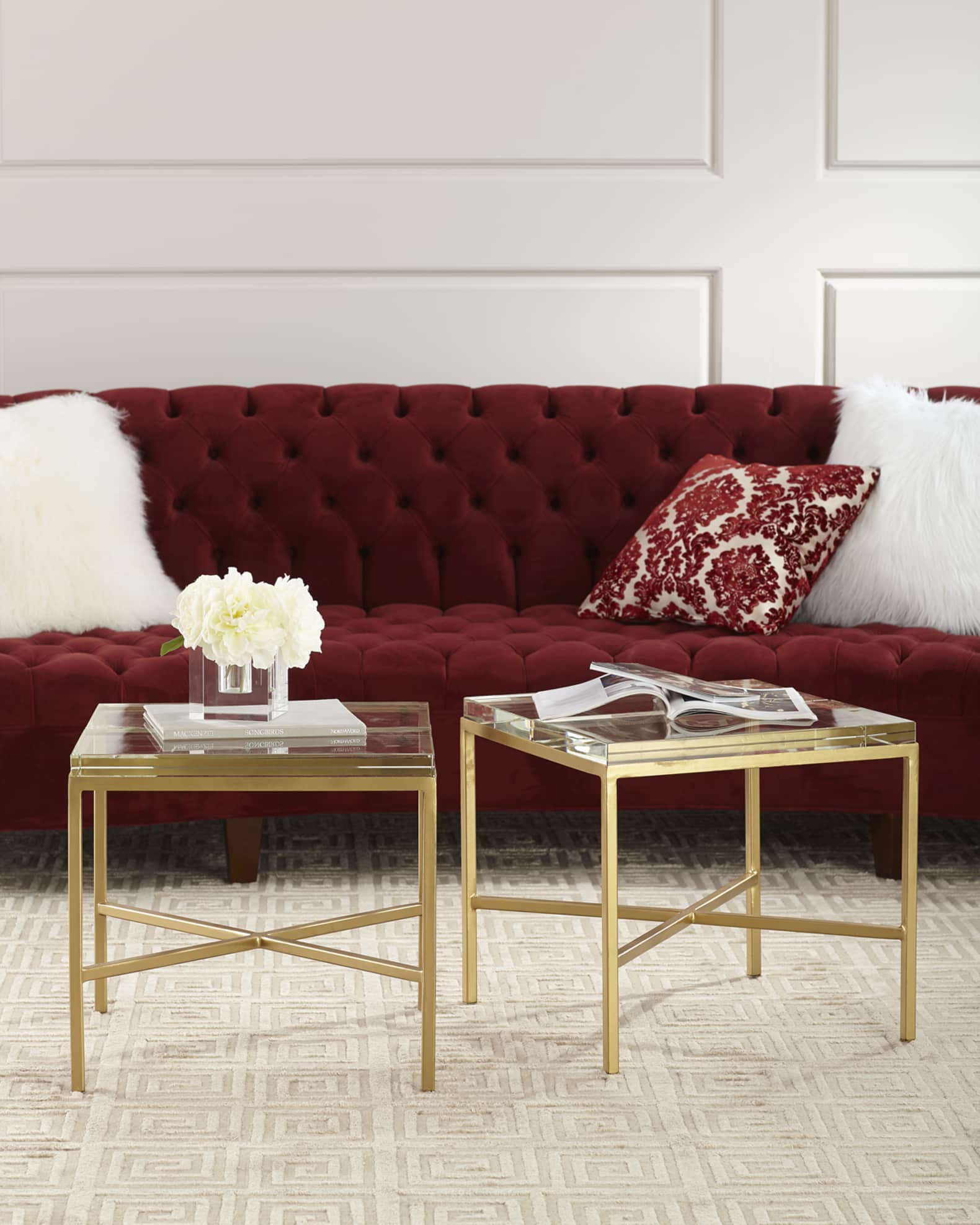 John-Richard Collection Double Glass Block Bunching Coffee Table | Horchow