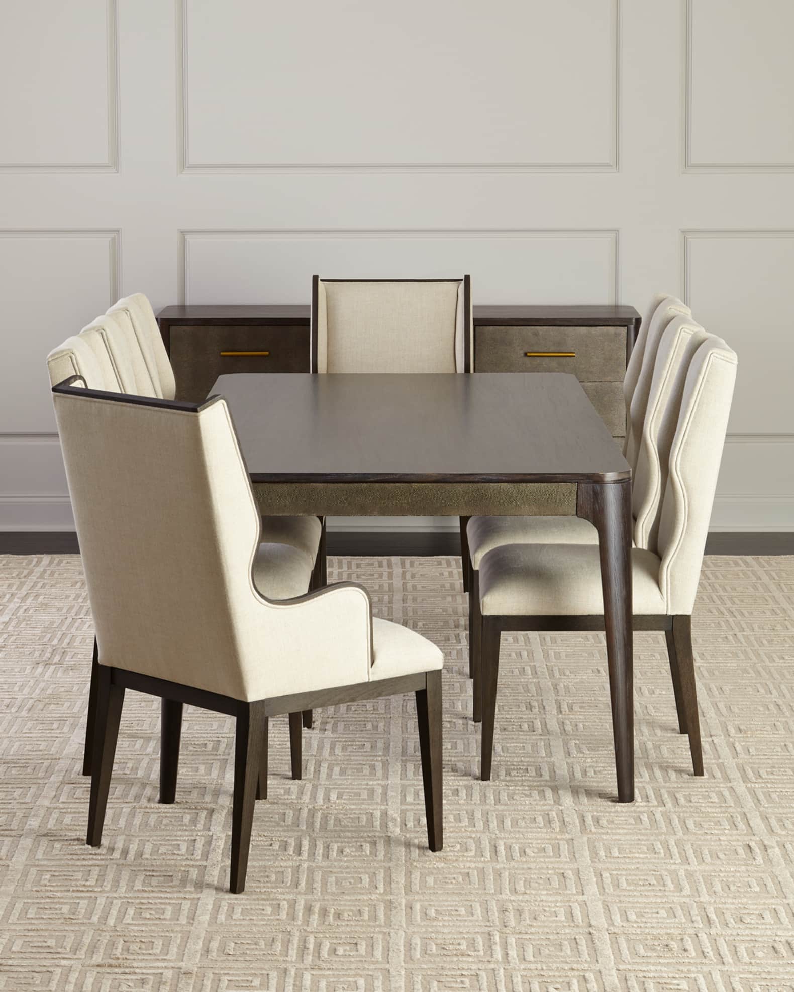 Townes Leather Trim Dining Table Horchow
