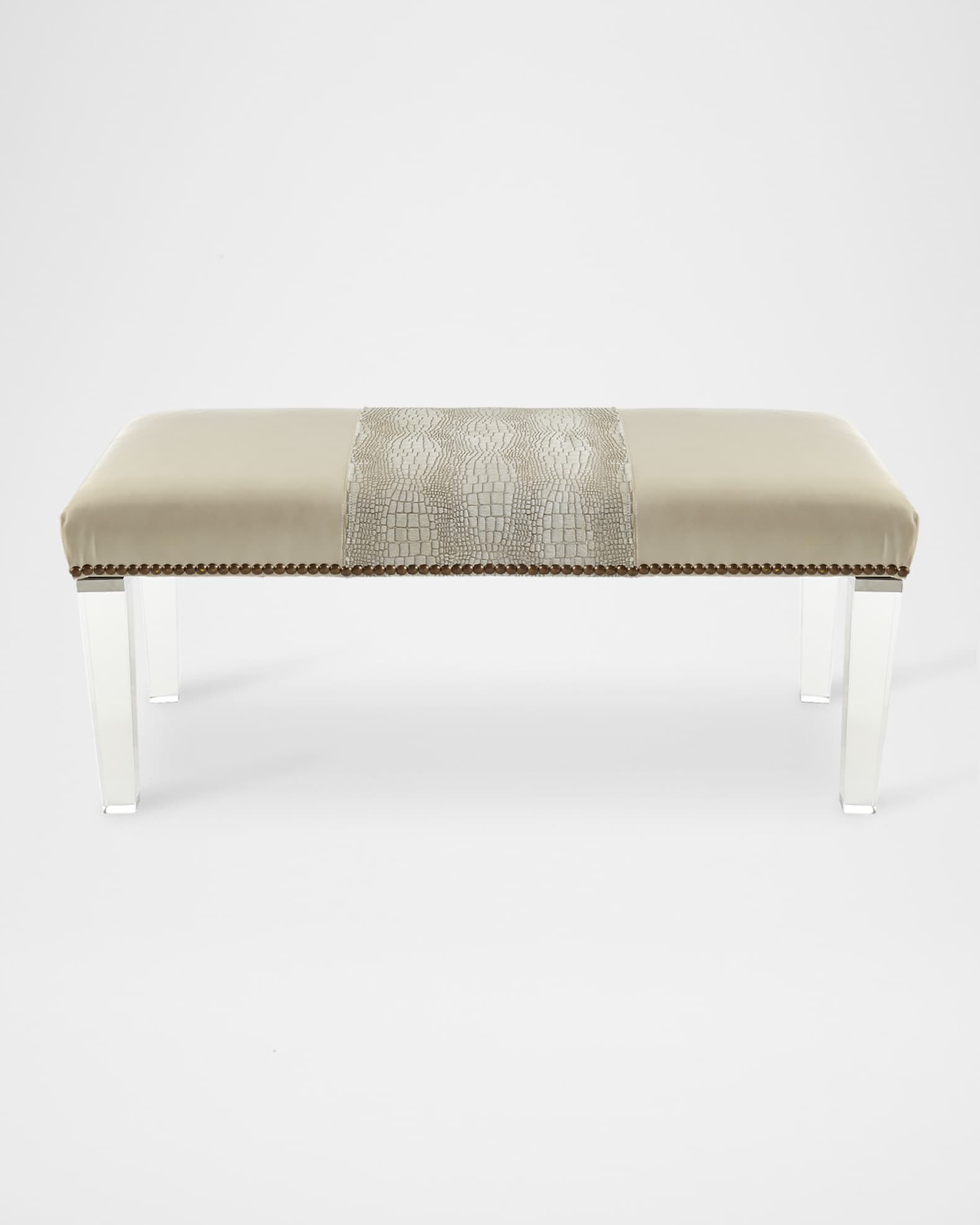 Massoud Serendipity Leather Colorblock Bench Horchow