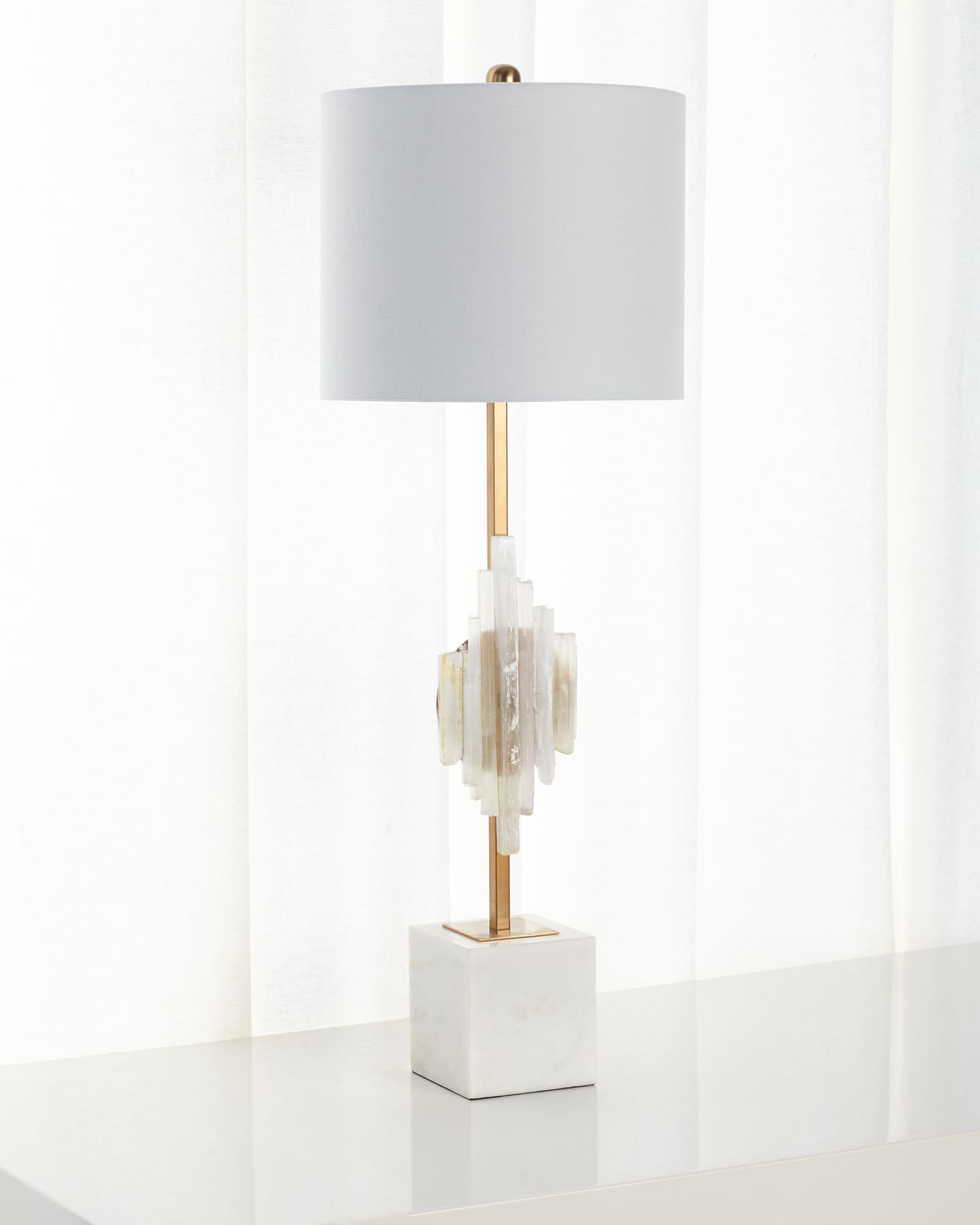 Selenite Buffet Lamp