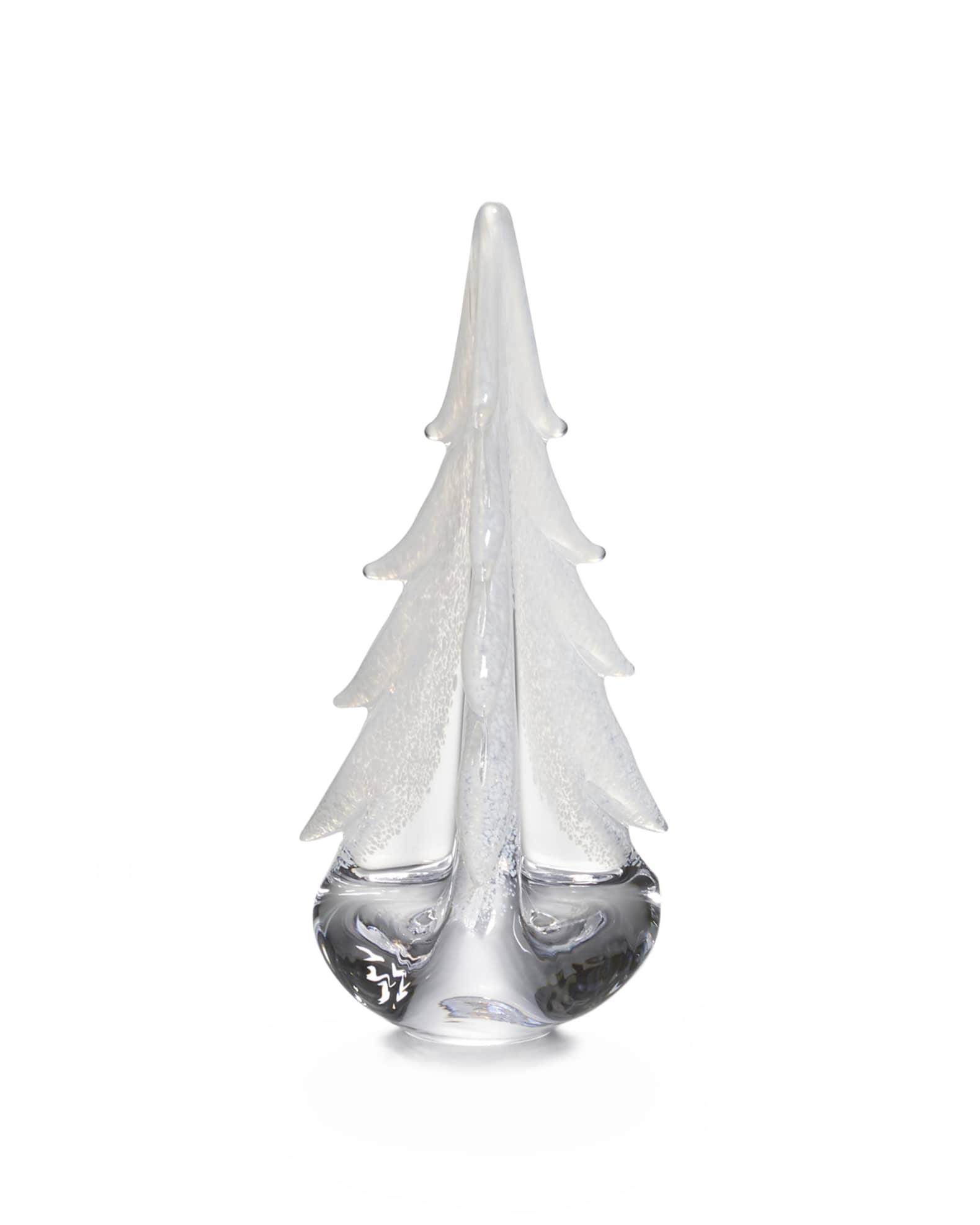Simon Pearce Vermont Snowy Branches Glass Evergreen