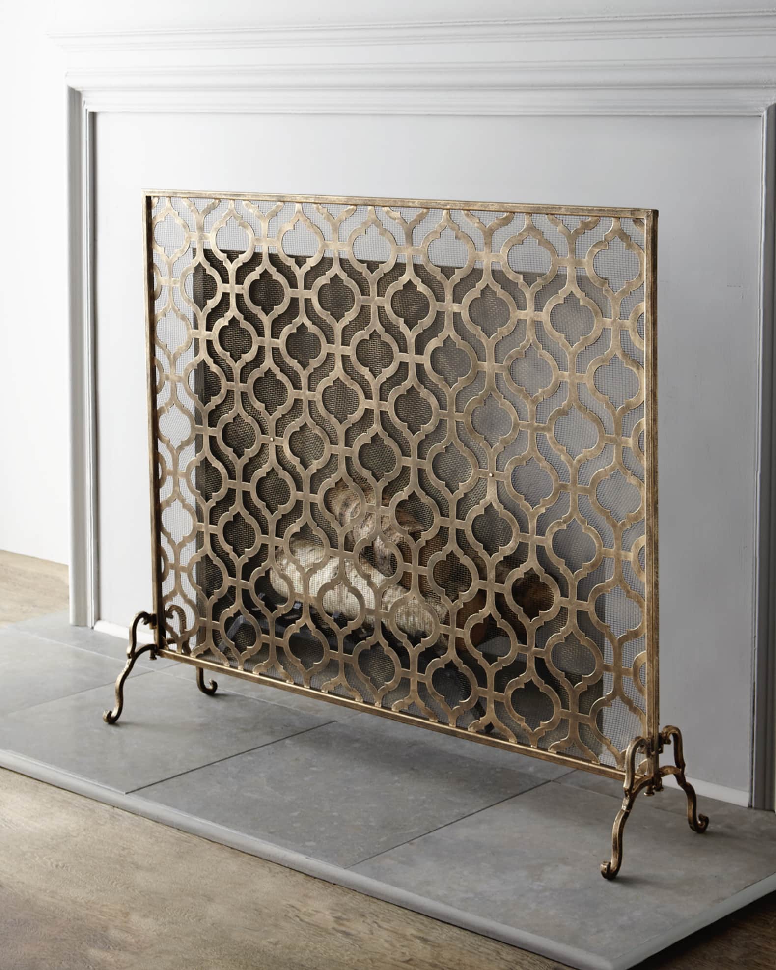 Oversize SinglePanel Iron Fireplace Screen Horchow